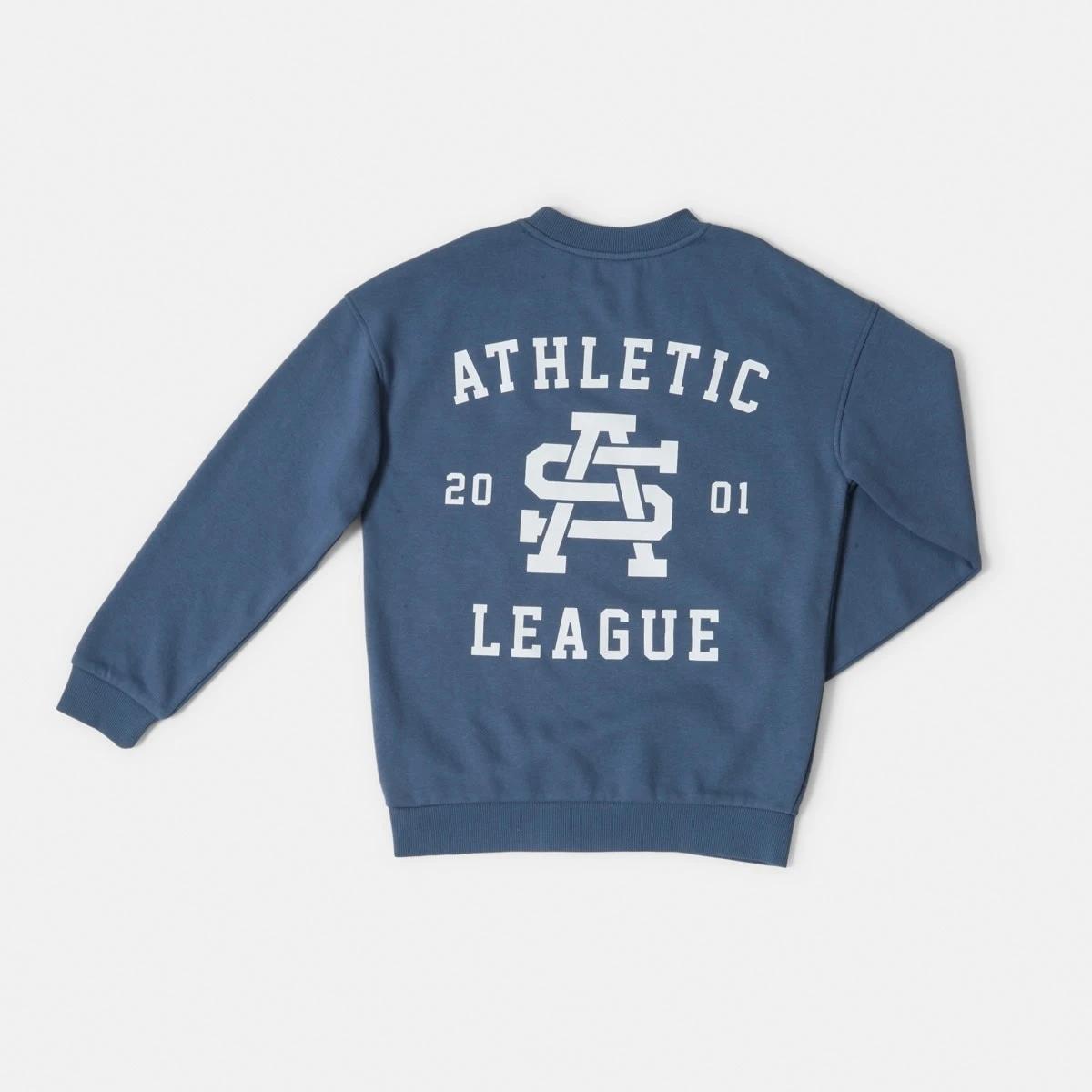 9 Oversized Graphic Crew Neck Sweatshirt Blu Athlet, 9 of 9