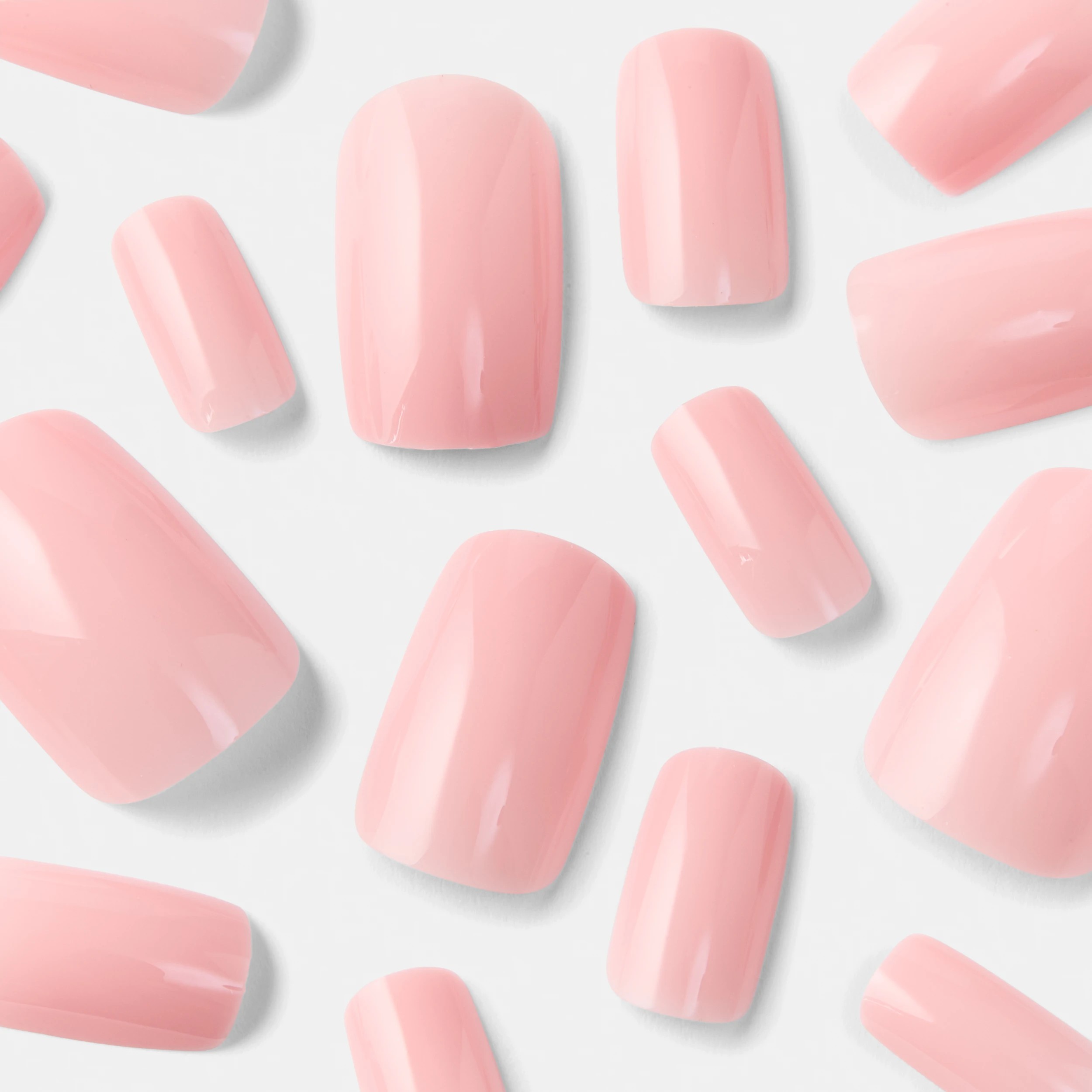 4 OXX Cosmetics 24 Pack Artificial Nails with Adhesive - Medium Square Shape, Nude Pink, 4 of 5