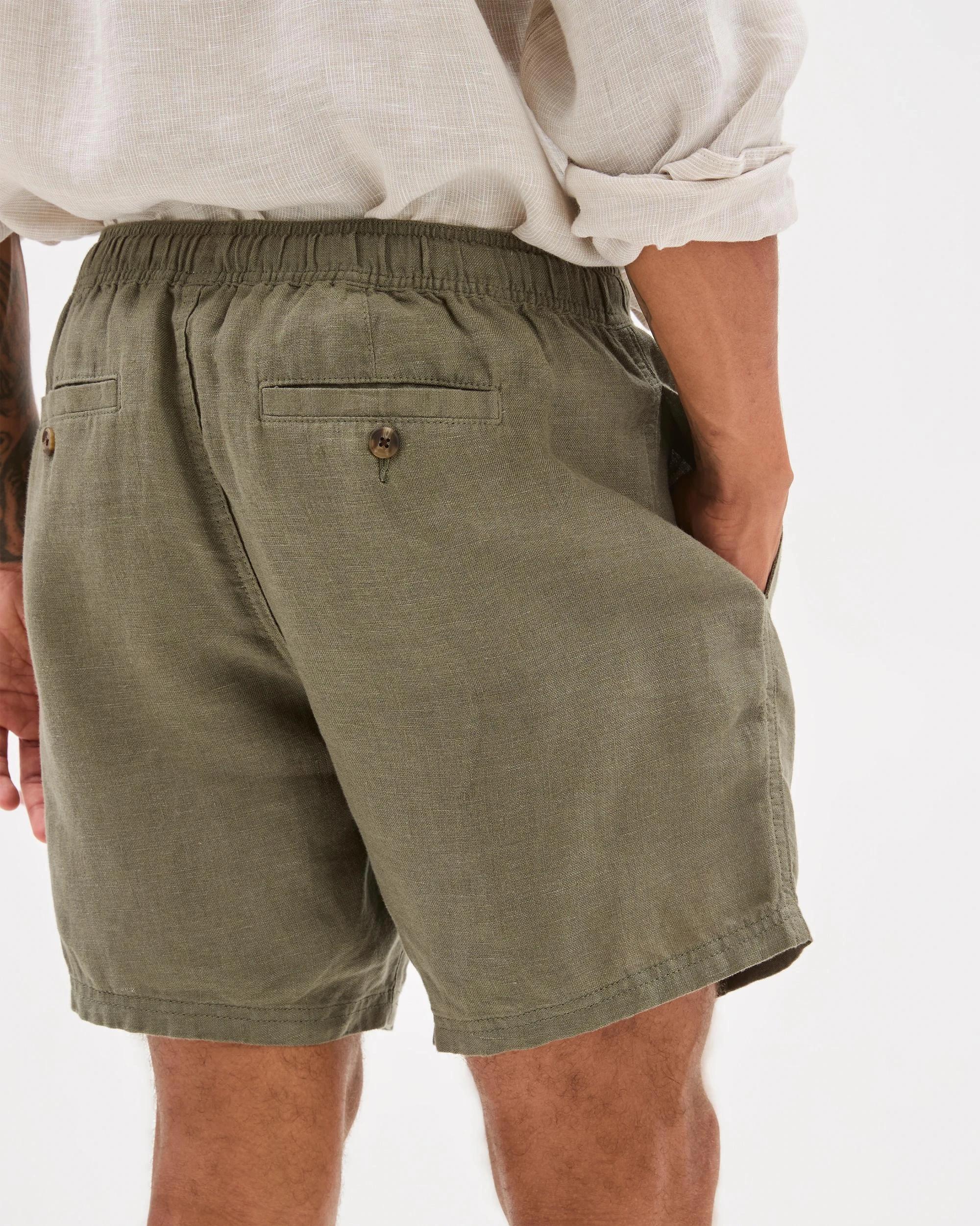 6 Target European Linen Shorts KHAKI, 6 of 6