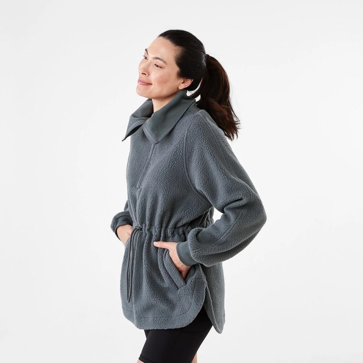 2 Active Womens Long Sleeve Teddy Outdoor Jacket HARMONY GREY, 2 of 7