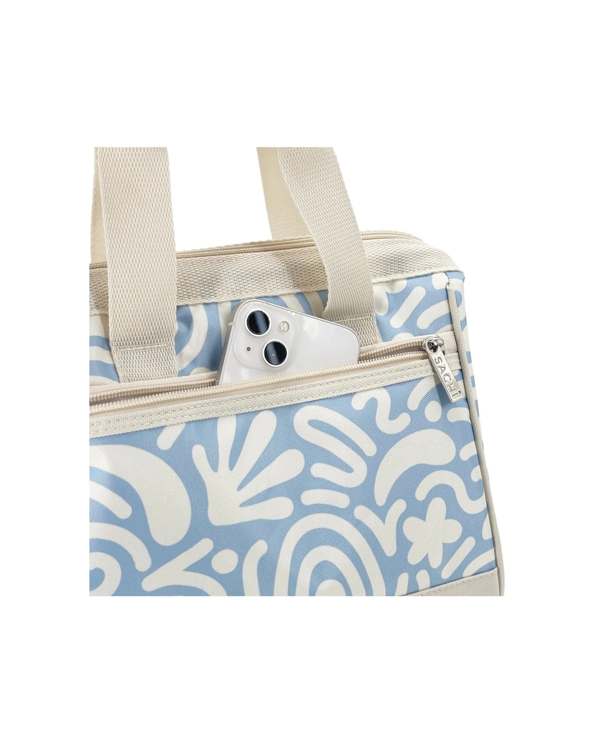 3 Sachi Insulated Lunch Bag Leak Proof Lining Large Zip Opening 24x17x22cm - Blue, 3 of 5