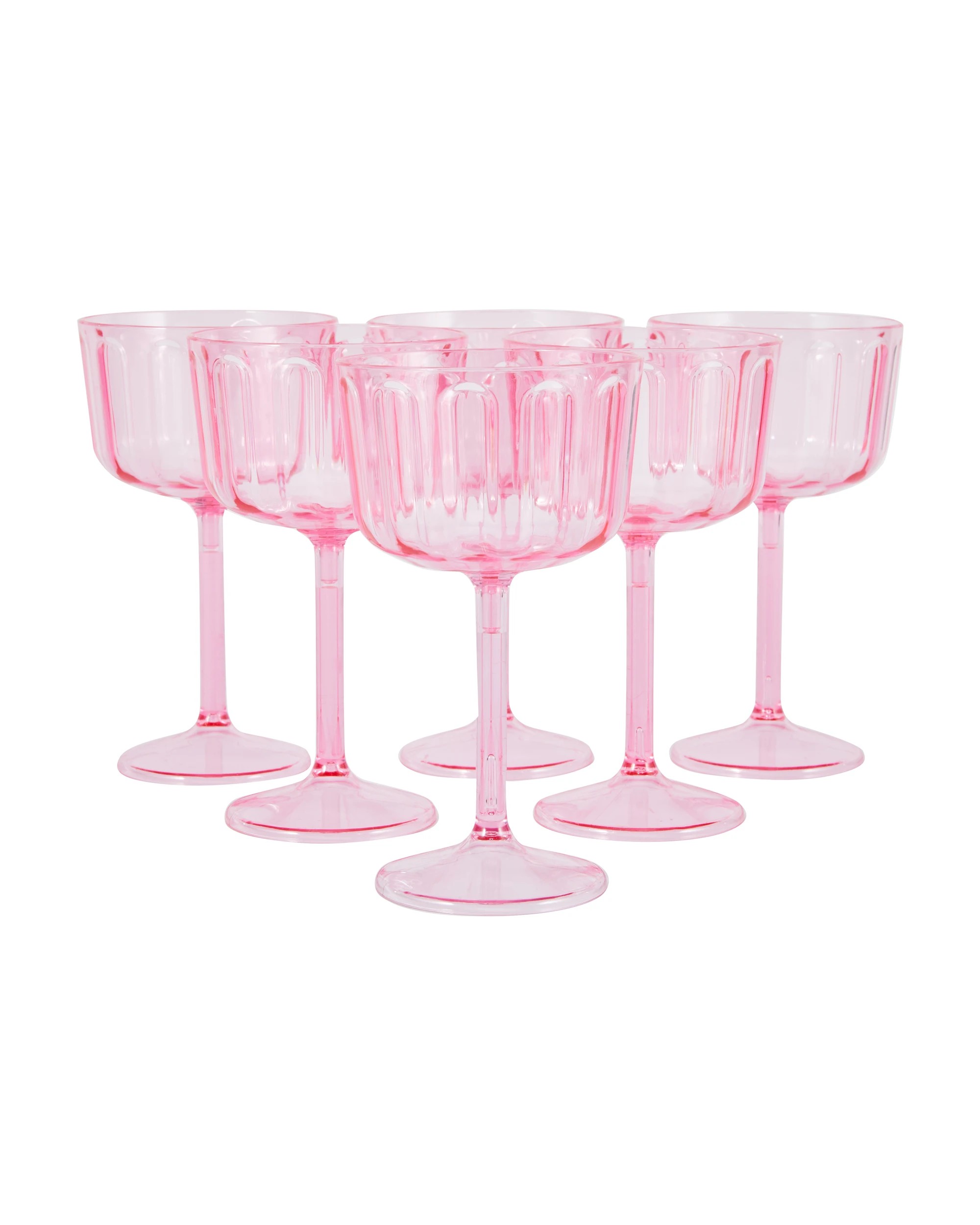 1 6 Piece Reusable Pink Coupes, 1 of 5