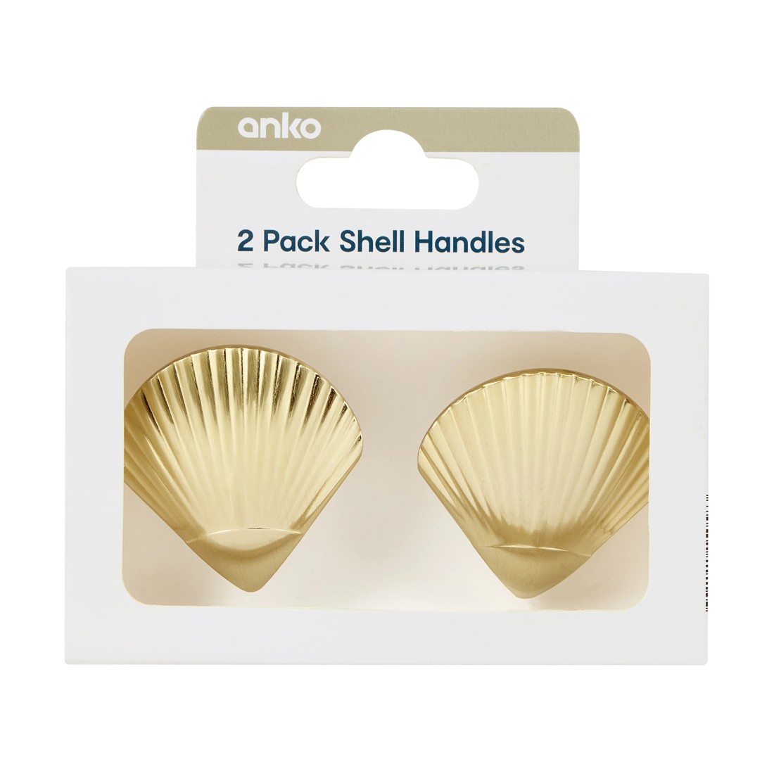 7 2 Pack Shell Handles - Gold Look, 7 of 8