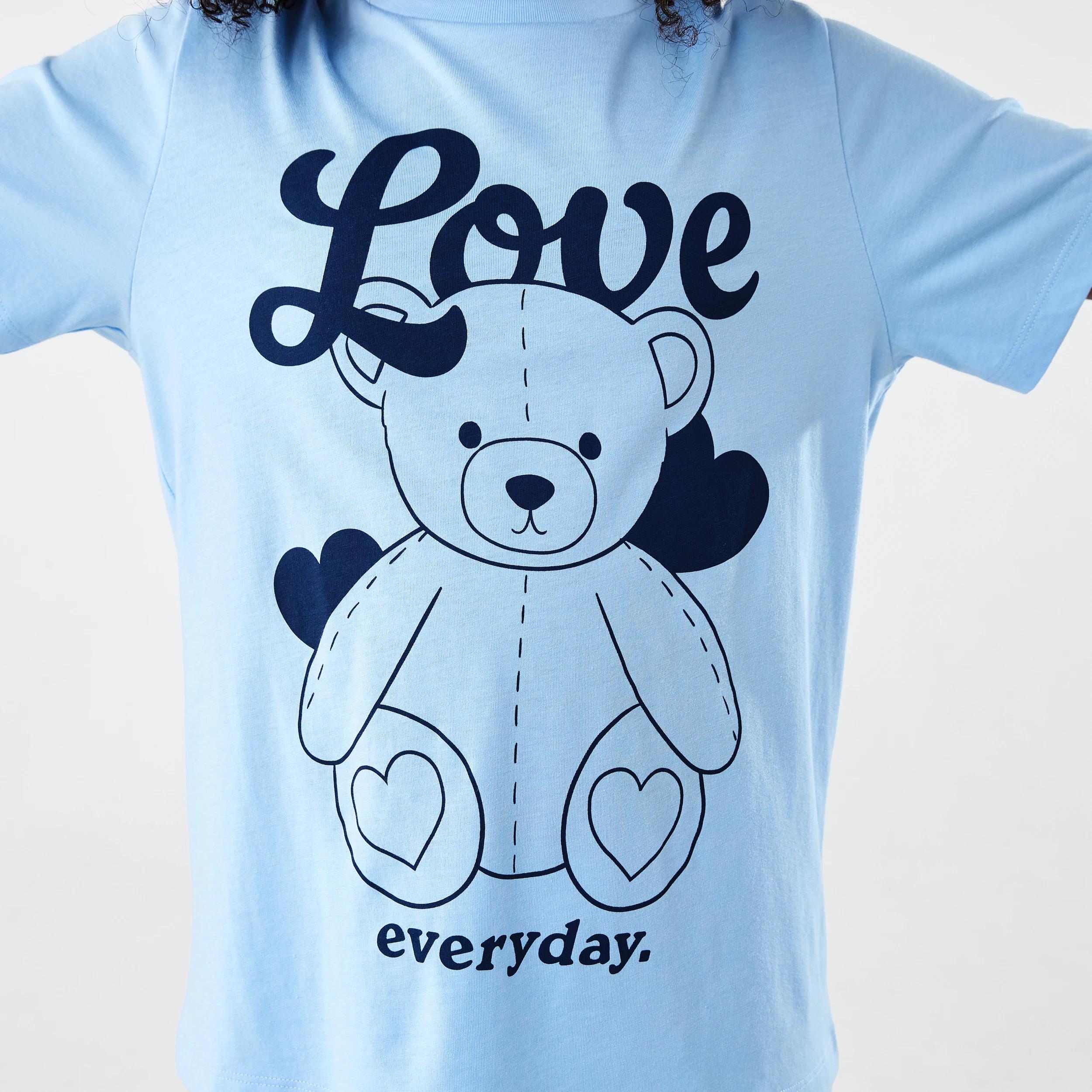 4 Short Sleeve Knit Pyjama Set BLUE TEDDY LOVE, 4 of 7