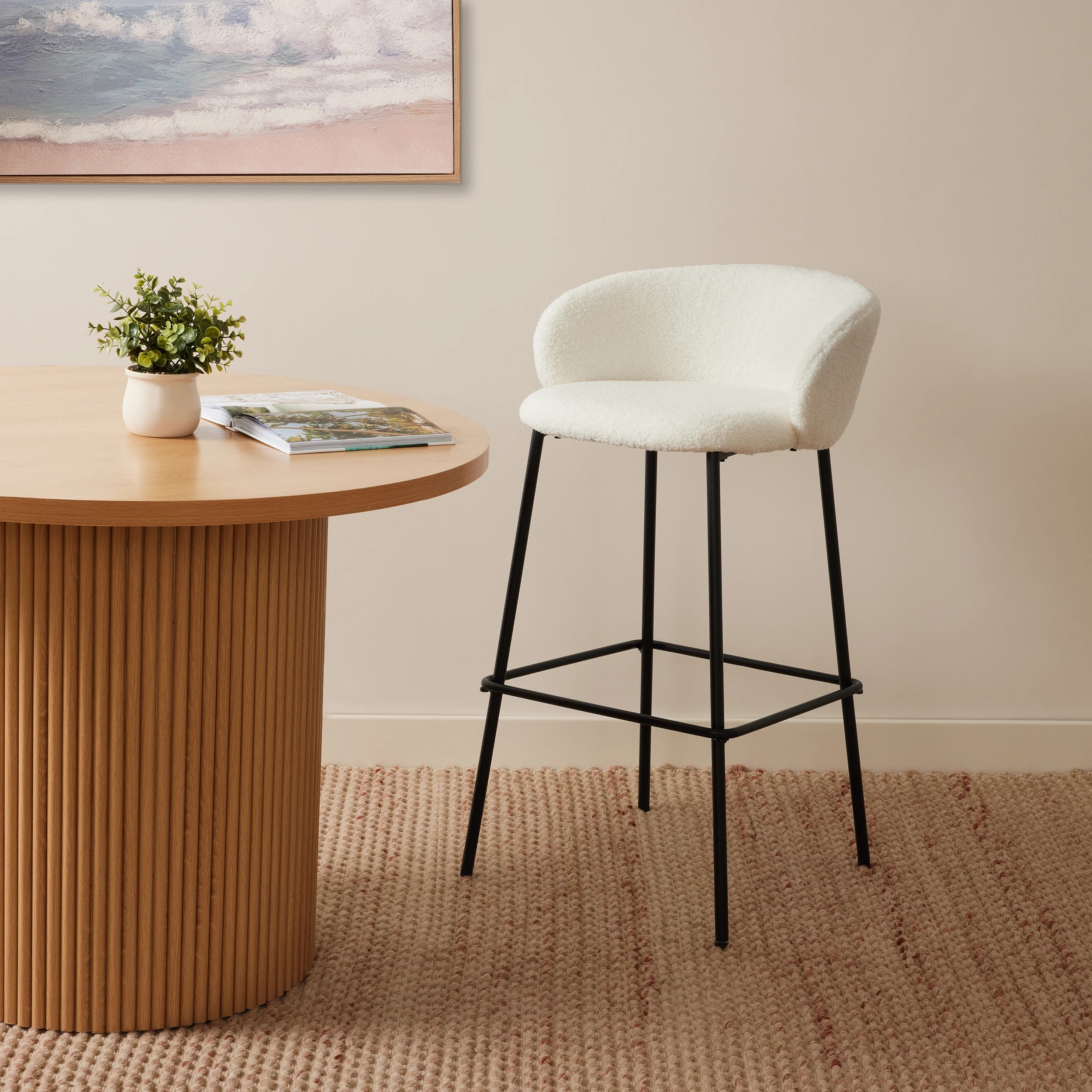 1 Abbey Boucle Bar Stool, 1 of 5