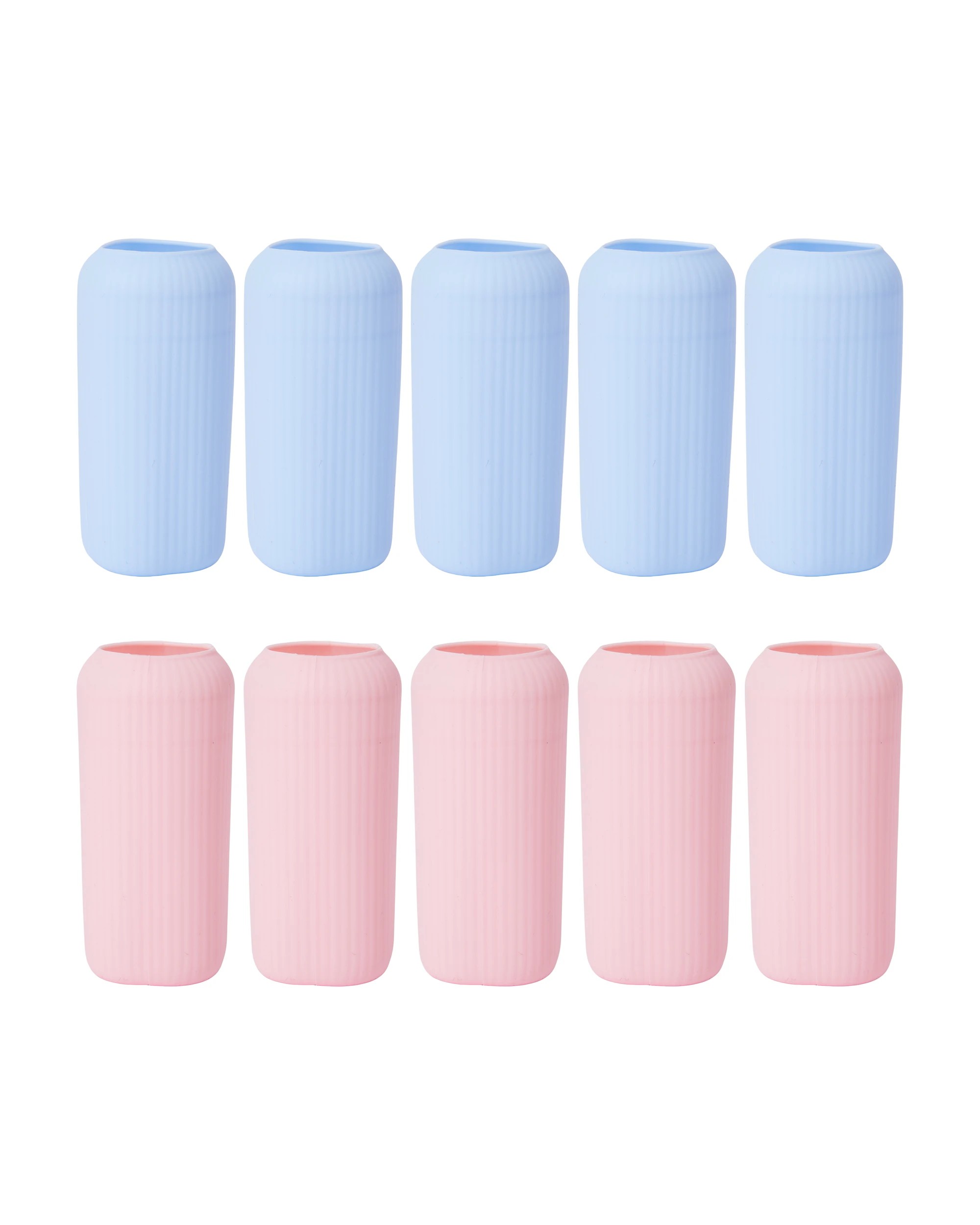 1 OXX Travel 10 Piece Silicone Travel Bottle Covers - Blue and Pink, 1 of 4