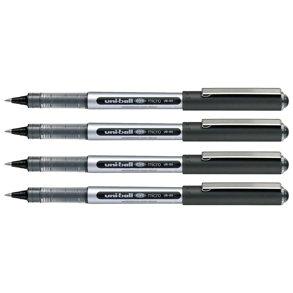 2 Uni-Ball Eye Micro Rollerball Pens Black 4 Pack, 2 of 6