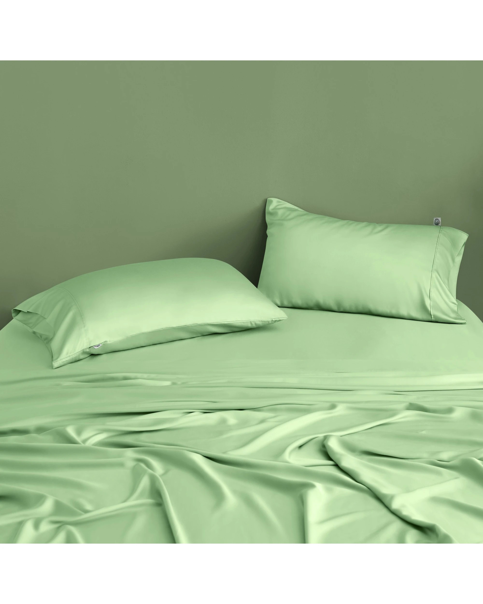 2 Natural Home 400TC 100% Bamboo Sateen Sheet Set - King Single Bed - Sage, 2 of 8