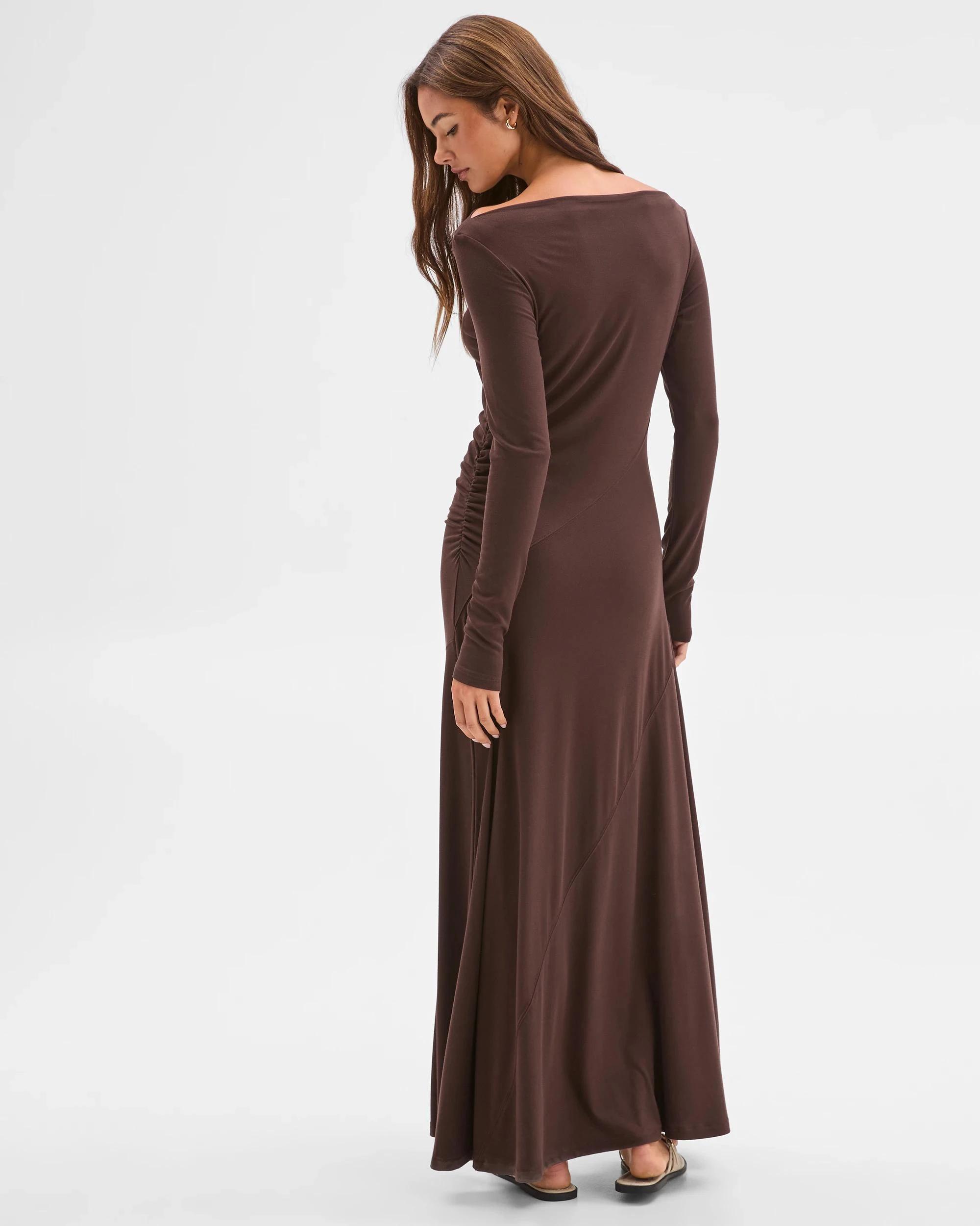 6 Lily Loves Drape Maxi Dress COFFEE BEAN, 6 of 6
