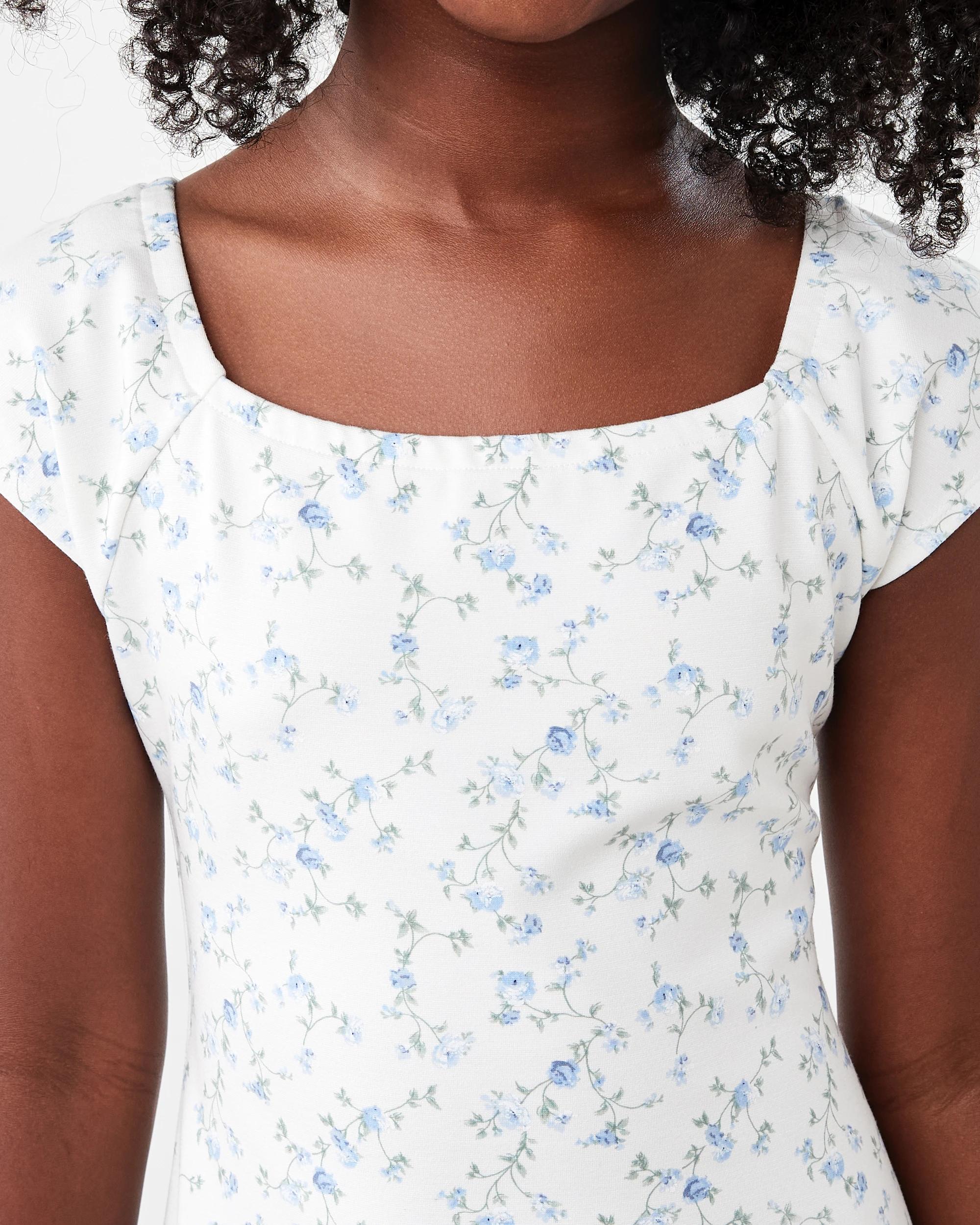 4 Ponte Dress Wht Roses, 4 of 7