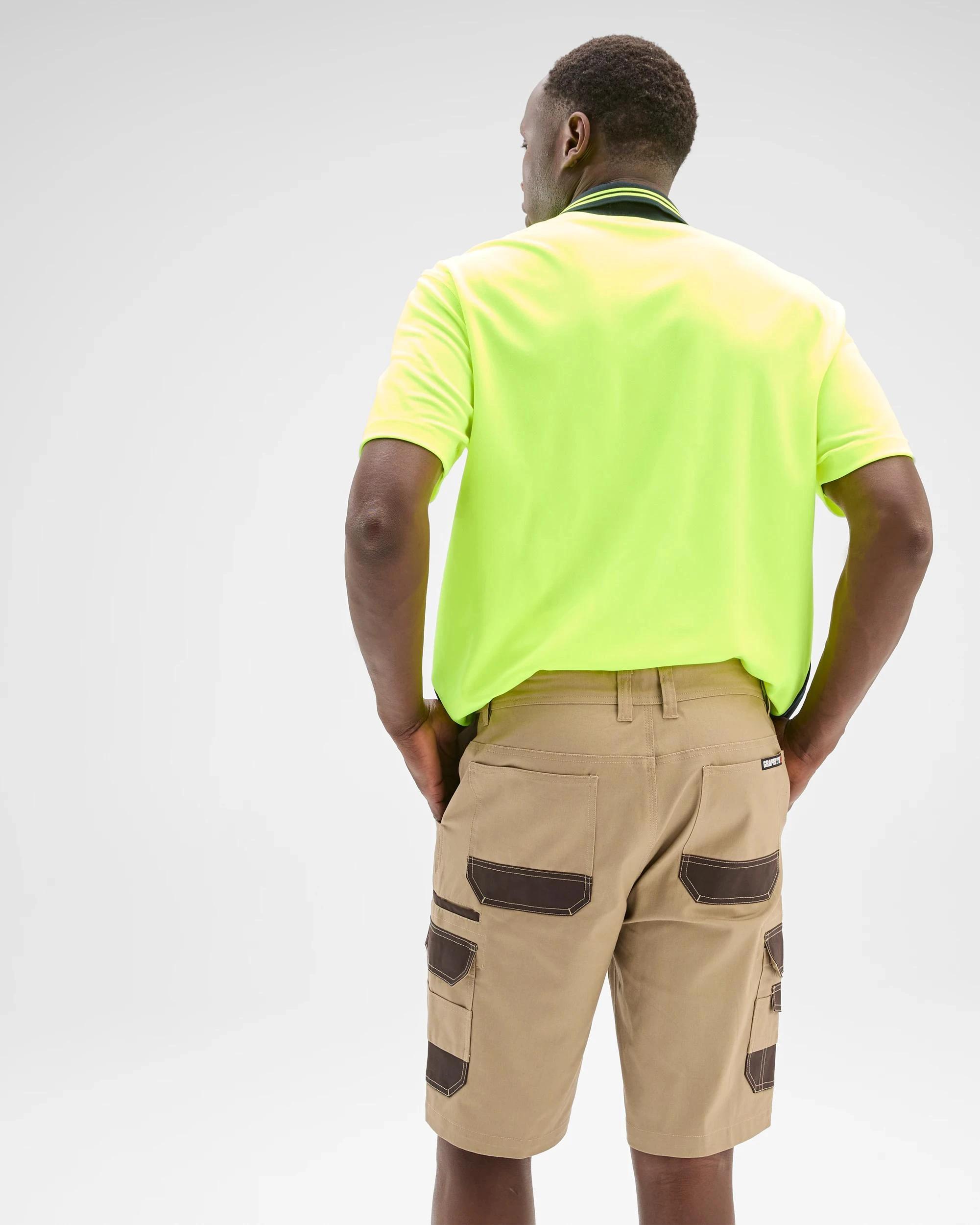 5 Australian Cotton Performance Cargo Work Shorts - Graphite STONE, 5 of 5