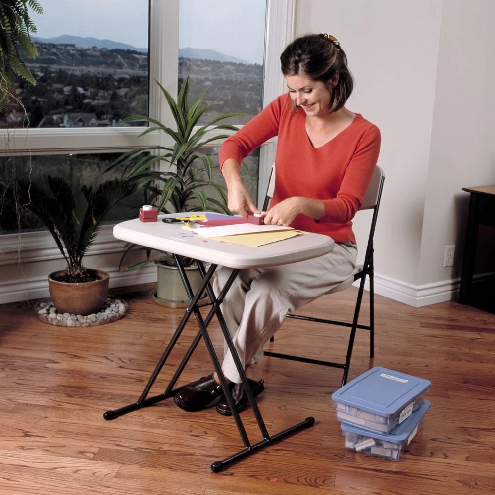 4 Lifetime Personal Folding Table Almond White Desks, Tables and Returns, 4 of 5