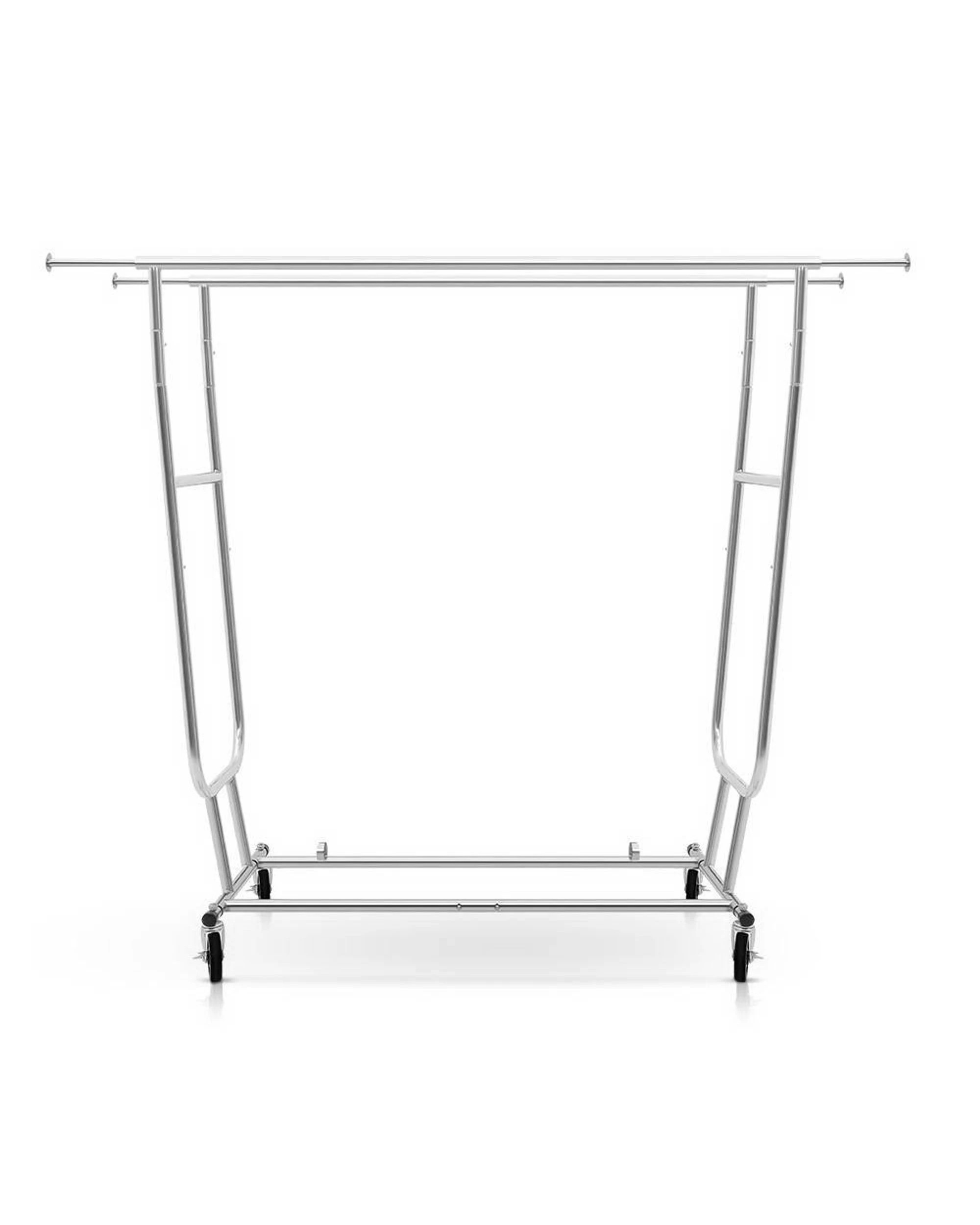 2 Artiss Clothes Rack Airer Double Rail Coat Stand Adjustable Hanger - Silver, 2 of 7