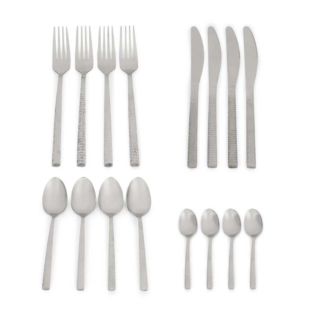 4 16 Piece Hammered Cutlery Set, 4 of 5