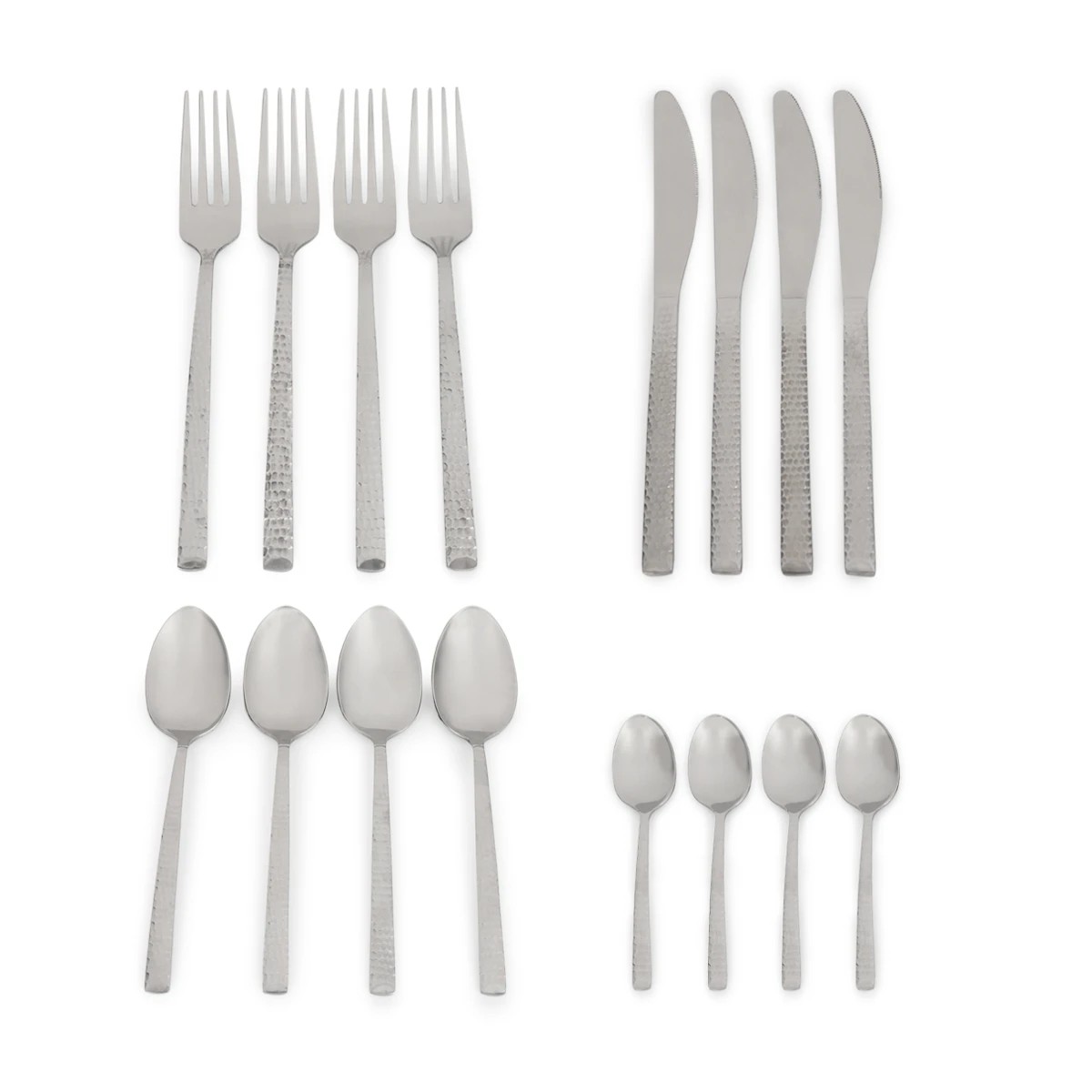 4 16 Piece Hammered Cutlery Set, 4 of 5