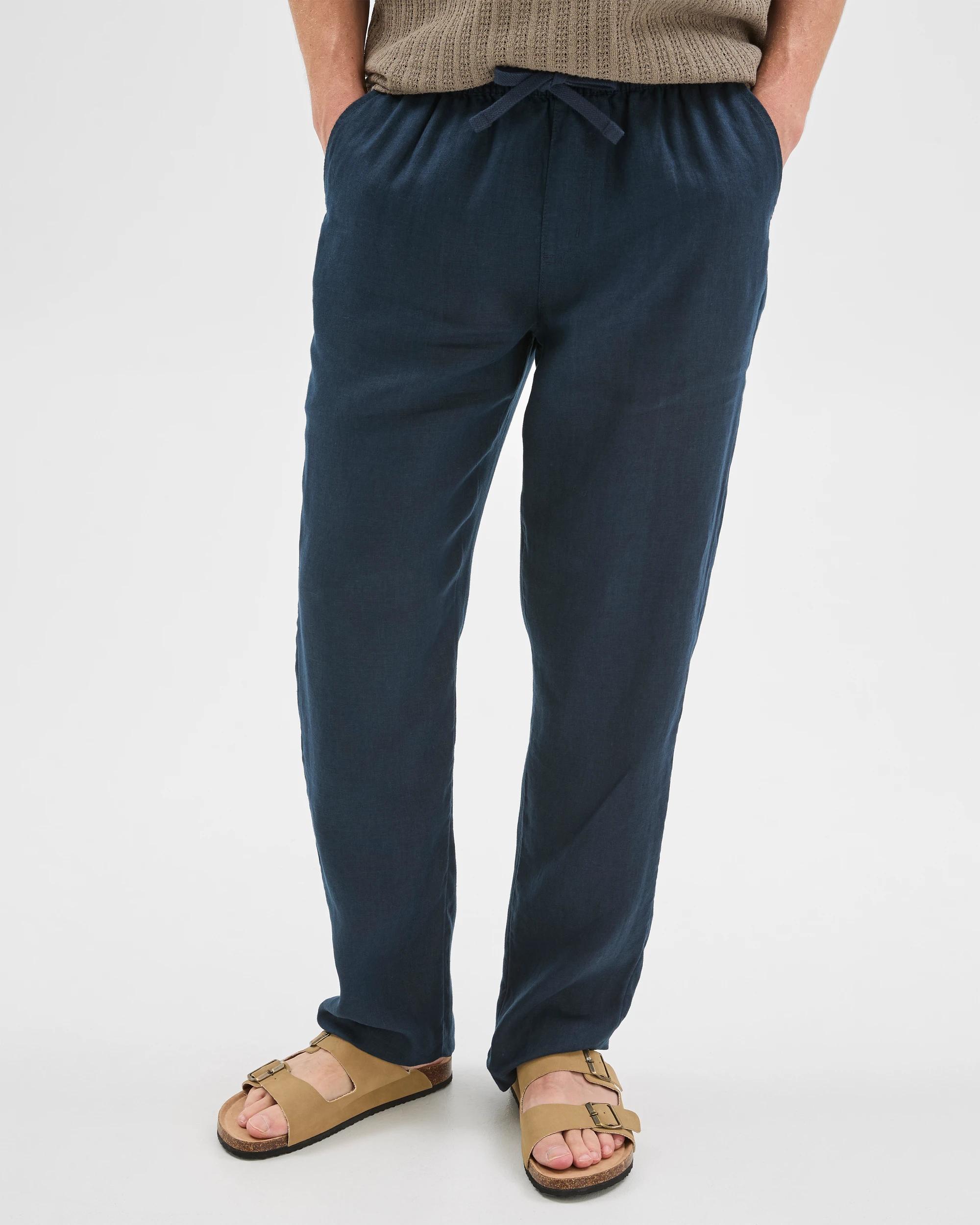4 Target Man European Linen Full Length Pants NAVY, 4 of 7