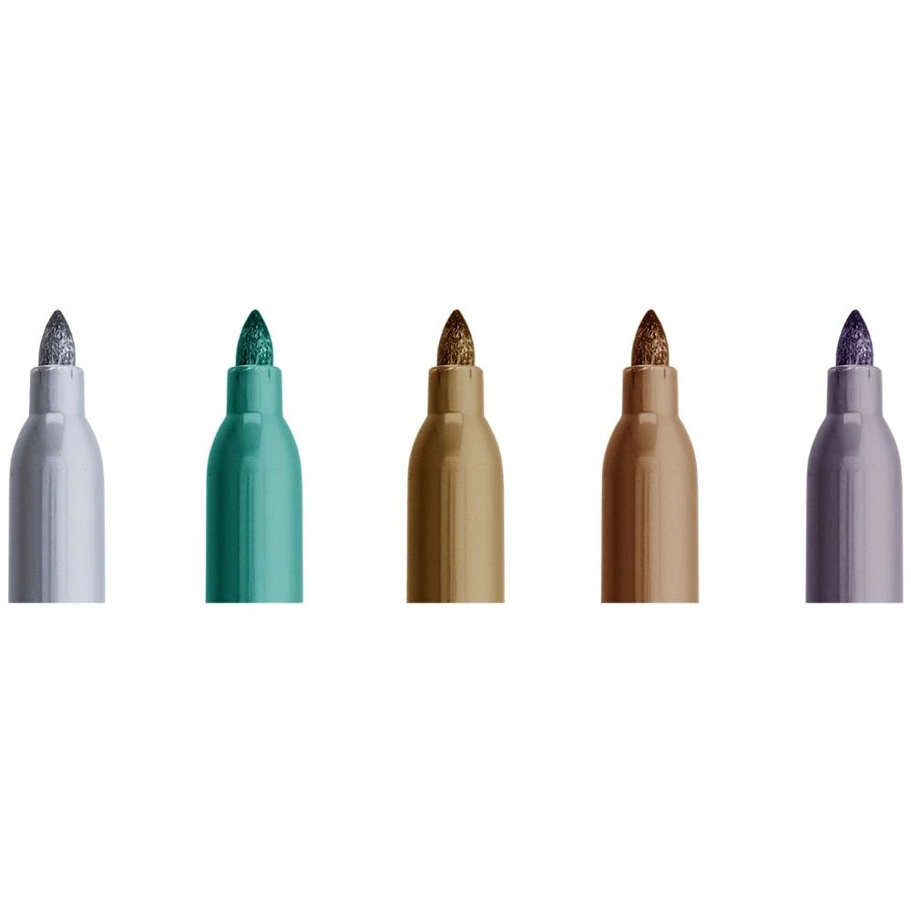 4 J.Burrows Permanent Markers 1mm Bullet Metallics 5 Pack, 4 of 4