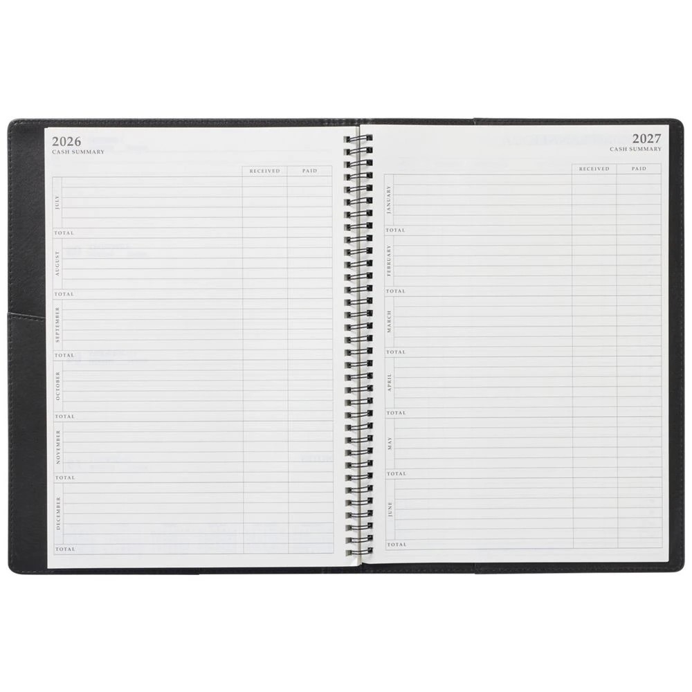 7 J.Burrows A4 Week to View Executive FY26/27 Diary Black, 7 of 7