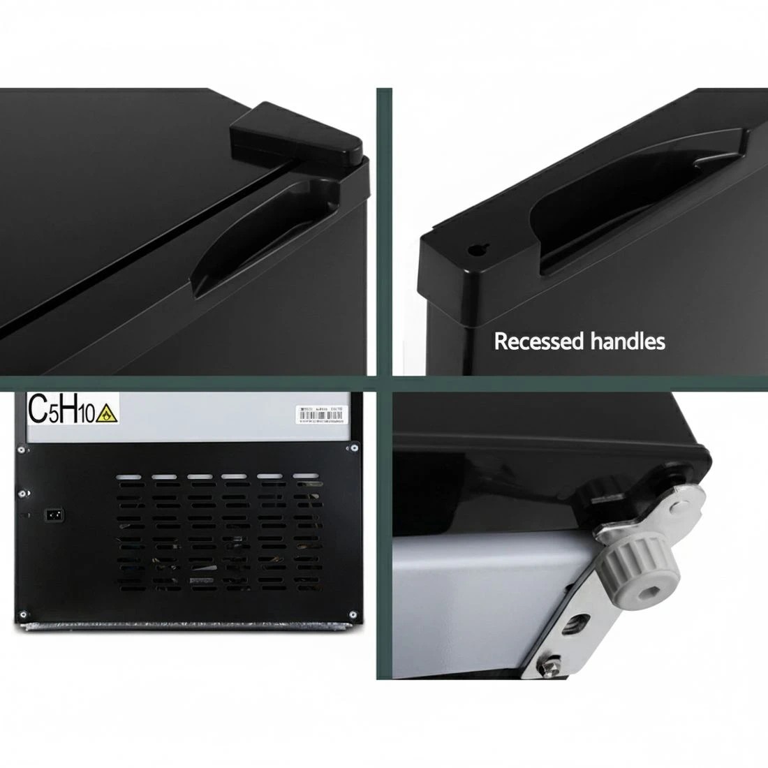 6 Glacio 80L Portable Fridge Bar Upright 12V/24V/240V Camping Caravan - Black, 6 of 6