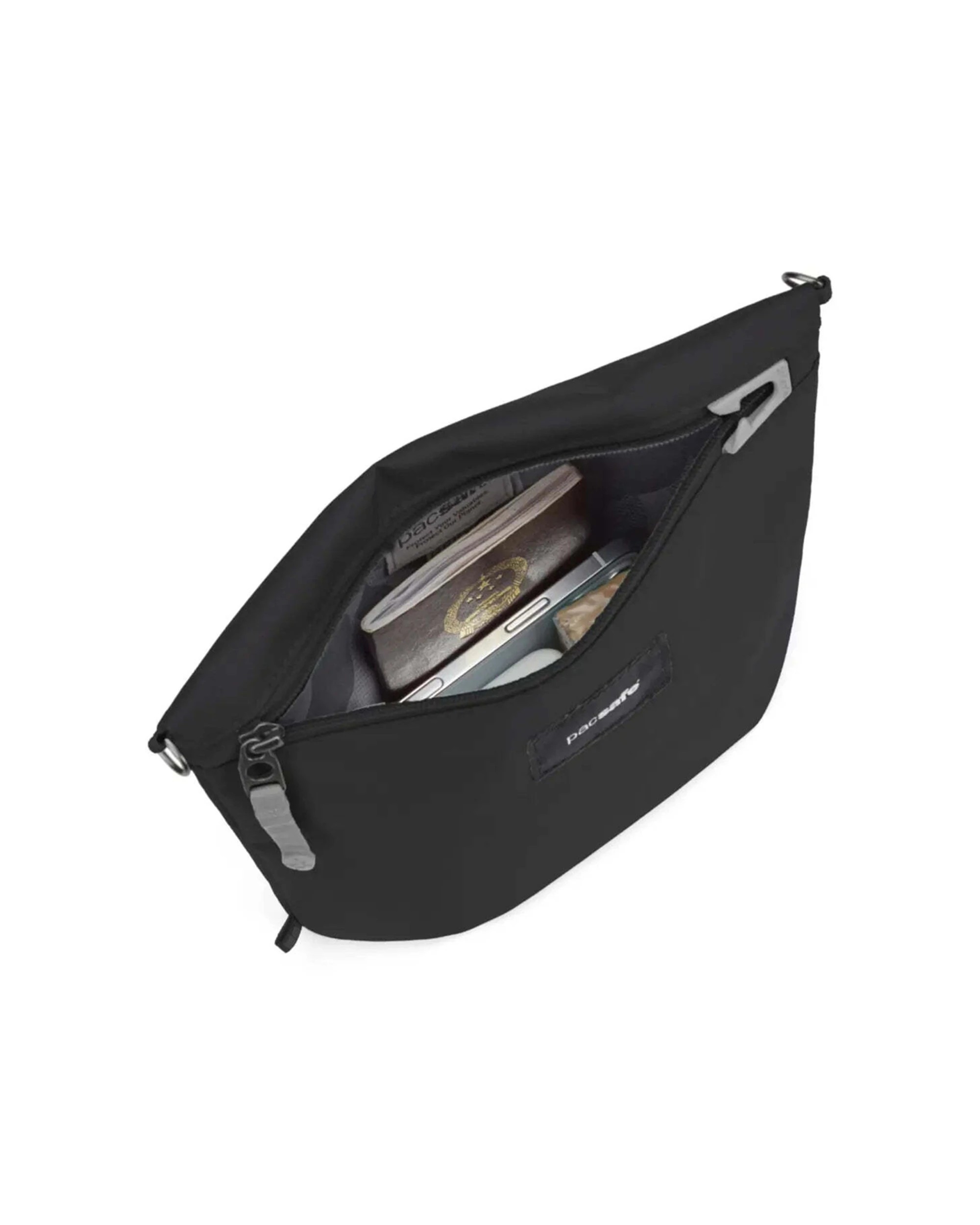 6 Pacsafe Go Anti-Theft Crossbody Pouch Convertible Strap Recycled Polyester Jet - Black, 6 of 8