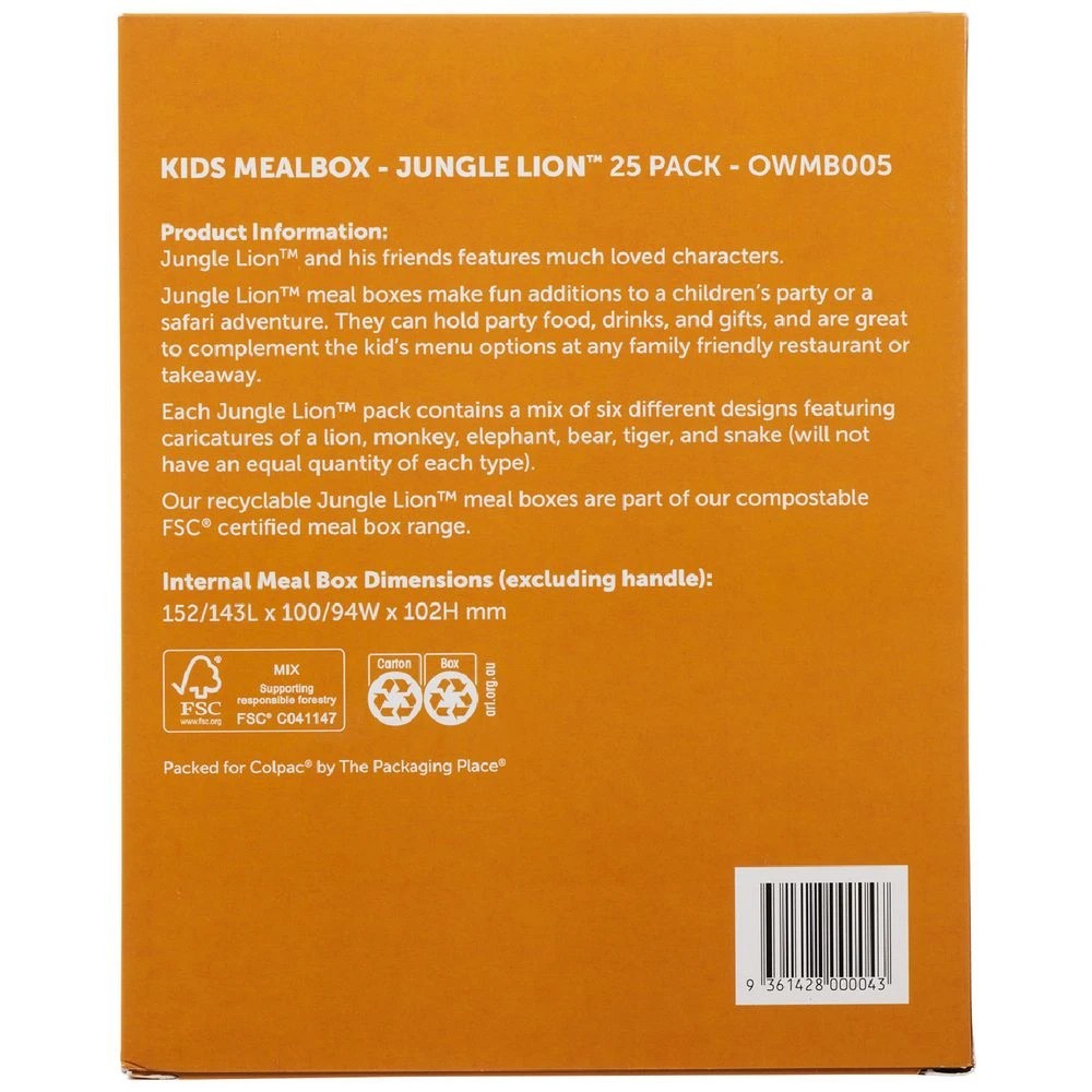 2 Colpac Kids Mealbox Jungle Lion 25 Pack, 2 of 9