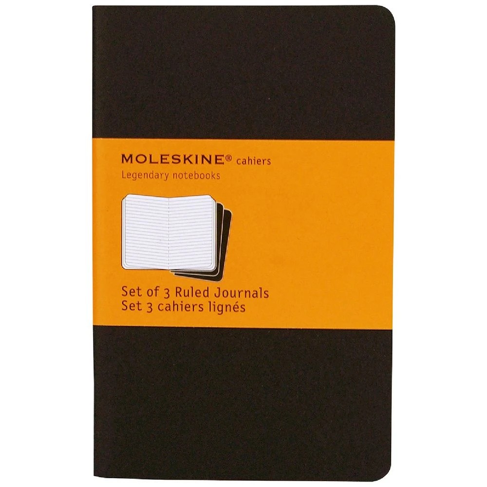 1 Moleskine Cahier Pocket Ruled Notebook Black 3 Pack, 1 of 2