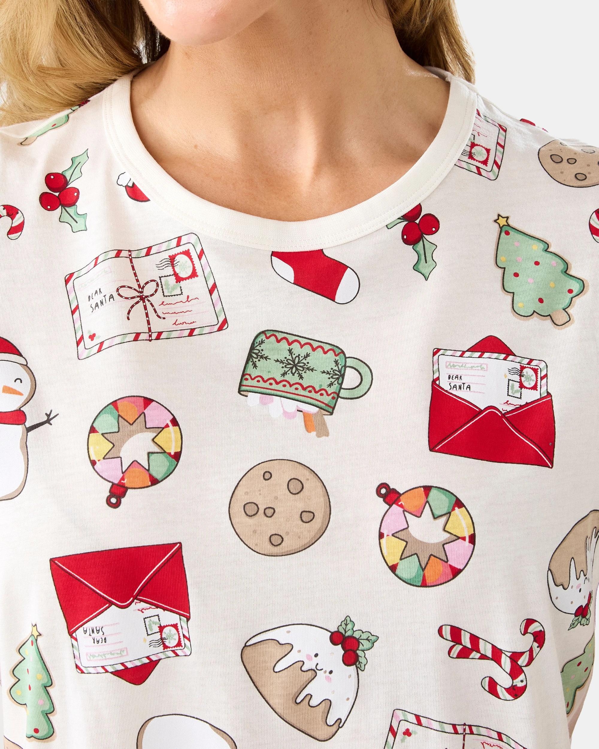 6 Family Matching Christmas Icons Wishing Tree Womens Pyjama Set Xmas Icons, 6 of 9