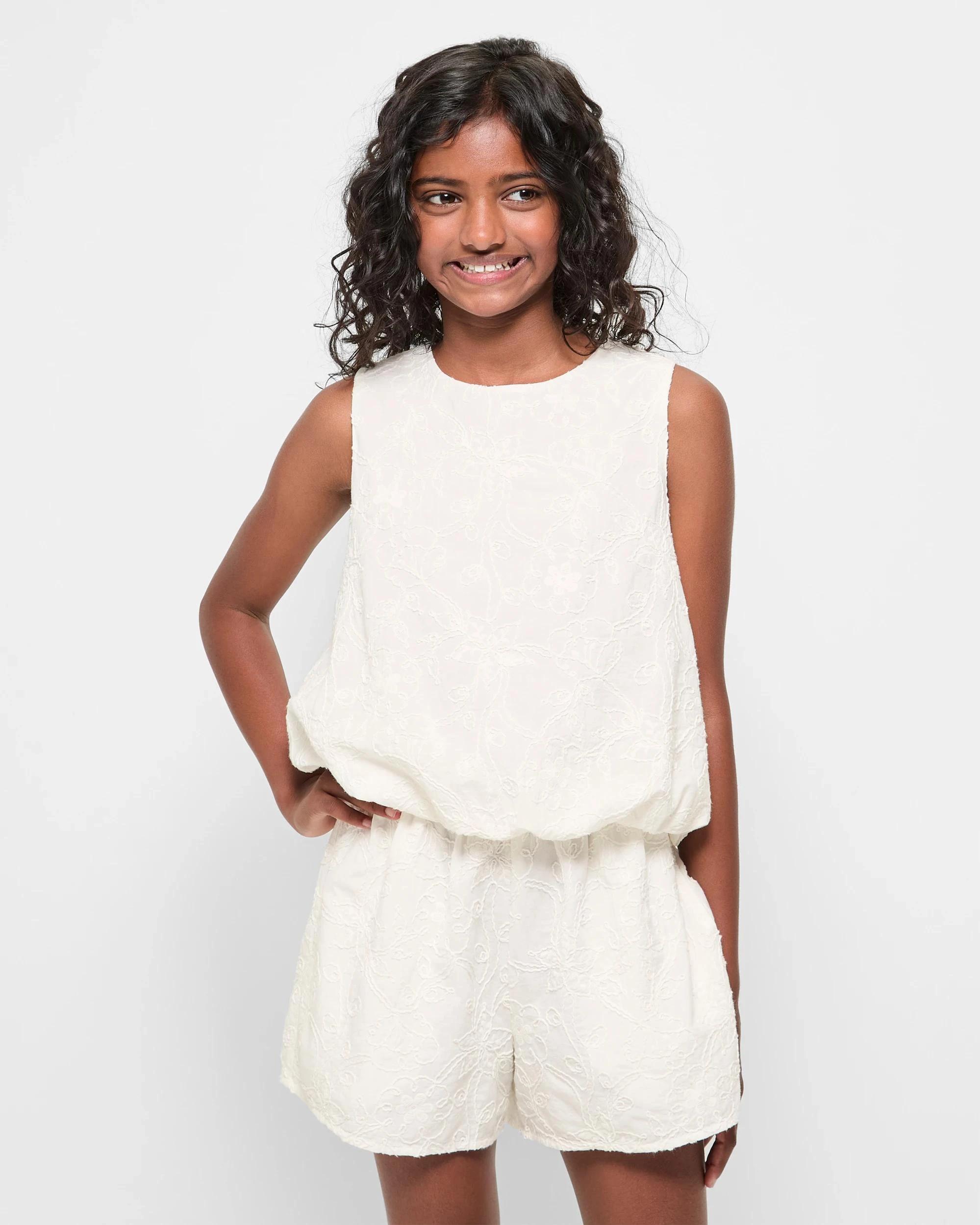 1 Target Bubble Hem Embroidered Tank Top WHITE, 1 of 5