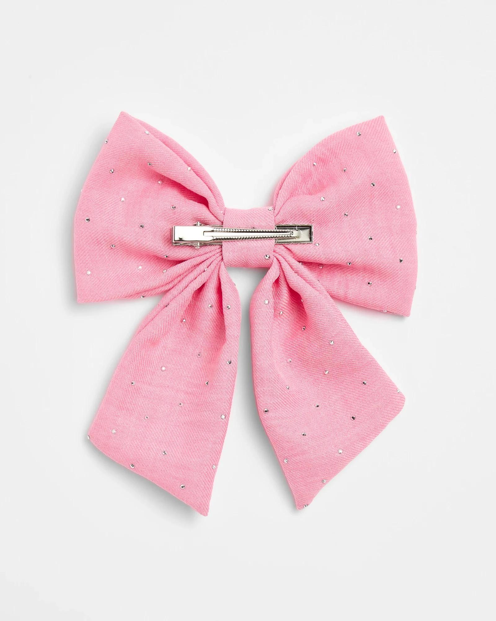2 Target Kids Sparkle Bow Hair Clip PINK, 2 of 2