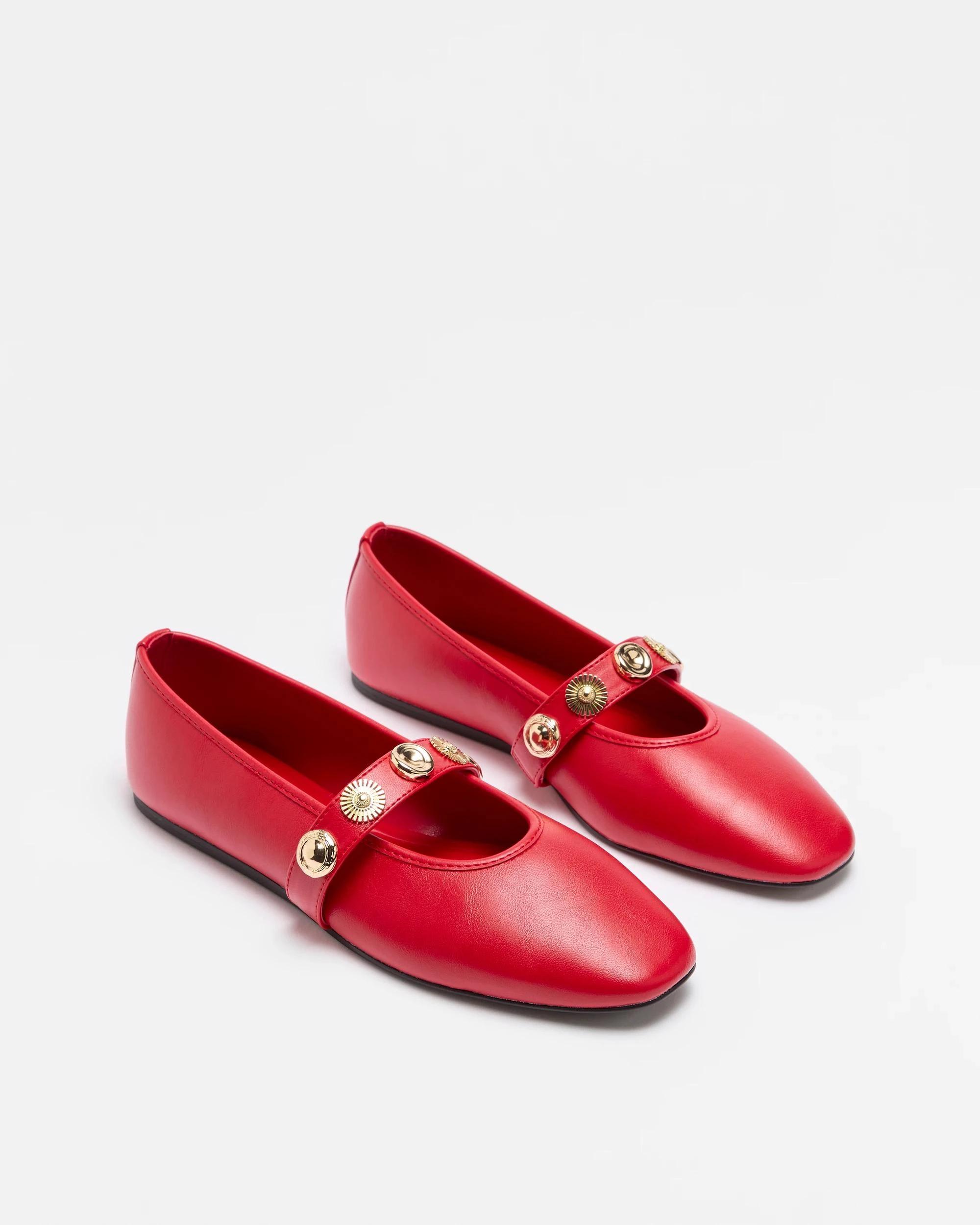 3 Target Womens Strap Ballet Flat - Kelly RED, 3 of 3