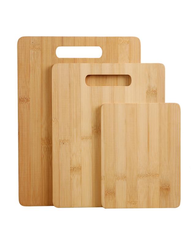 Gourmet Kitchen 3 Piece Natural Bamboo Cutting Board Set - Nat