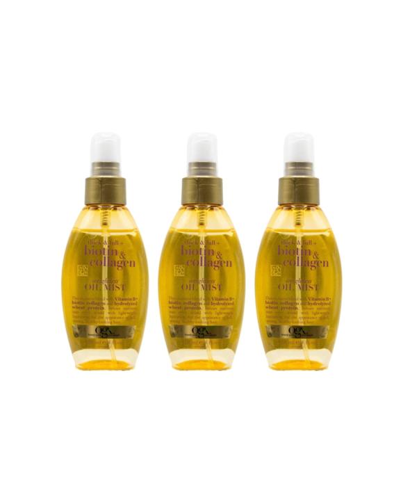 Ogx 3PK Weightless Thick Full Biotin & Collagen Oil Mist Spray Hair Care 1 - Yellow