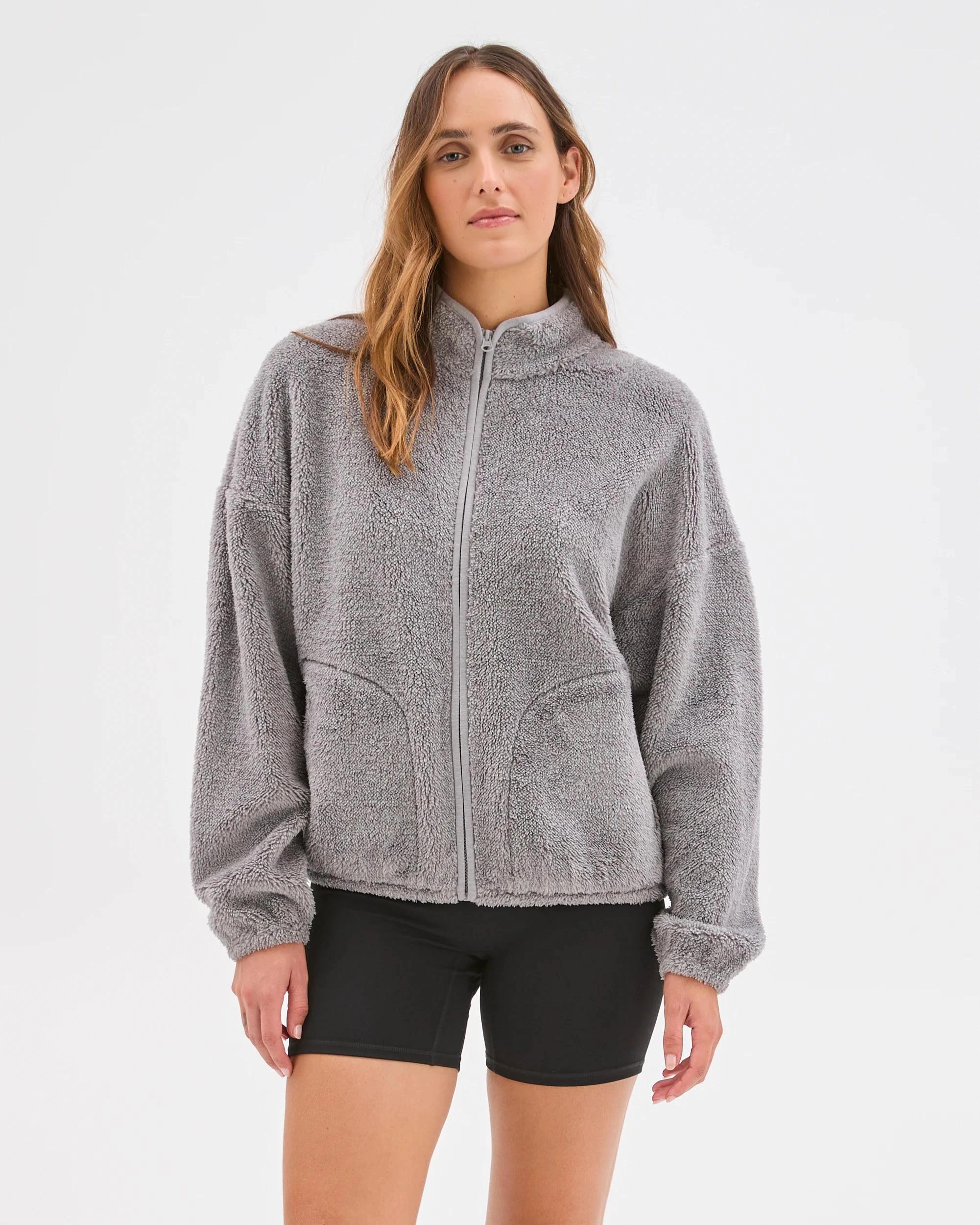 1 Target Active Sherpa Zip Through Jacket GREY MARLE, 1 of 7