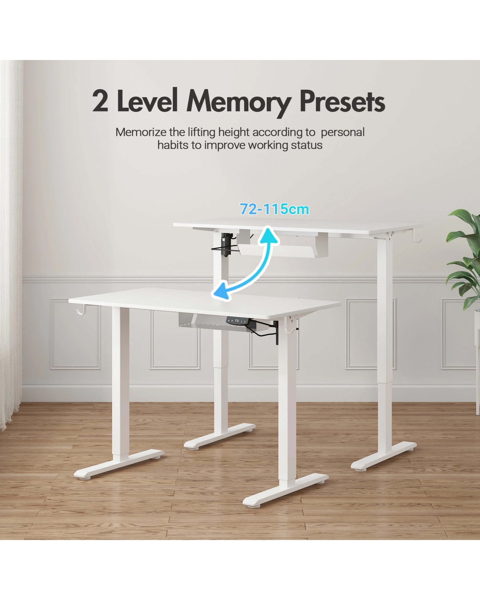4 Advwin Electric Standing Desk Height Adjustable - White, 4 of 6