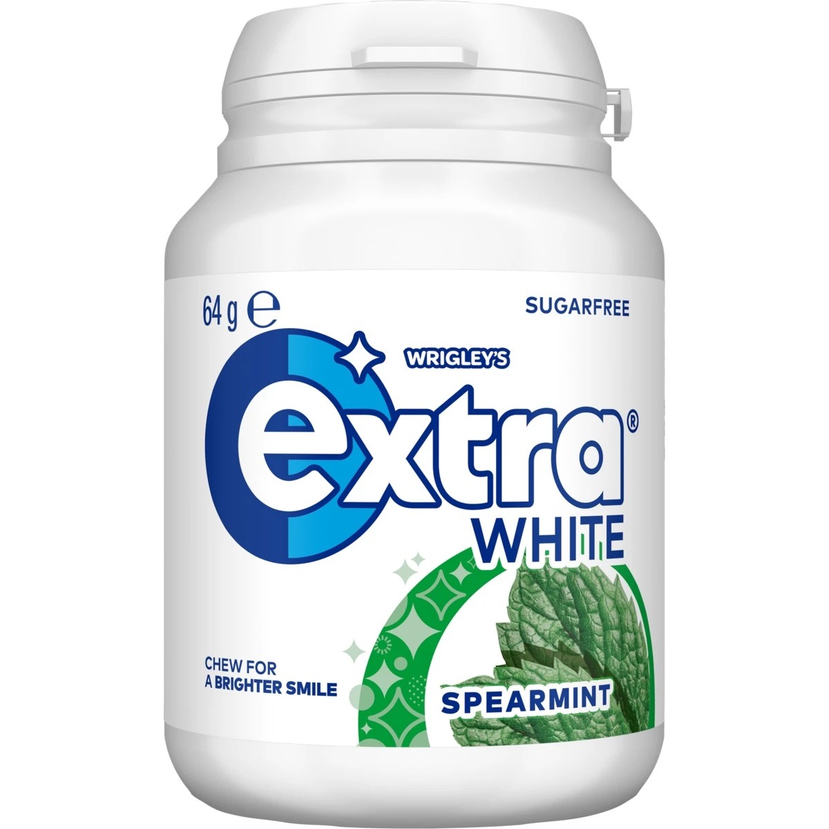 1 Wrigley's 46 Piece Extra White Spearmint Sugar Free Chewing Gum 64g, 1 of 5