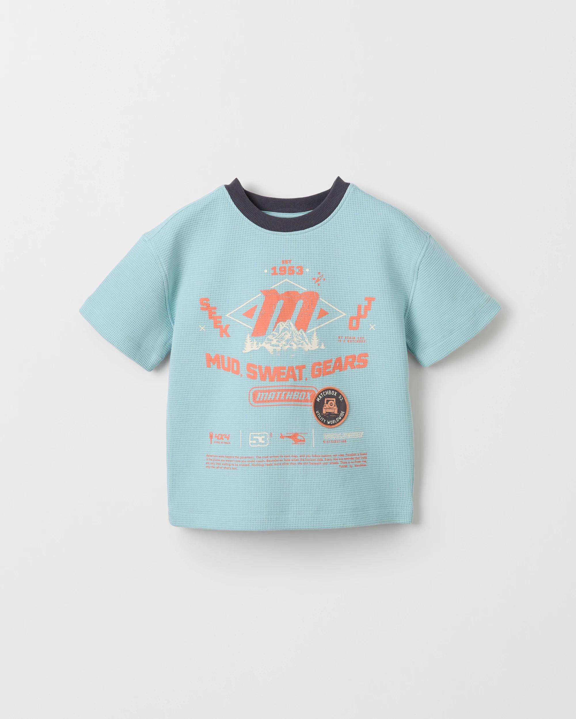 5 Licensed Matchbox Australian Cotton Waffle T-Shirt BLUE, 5 of 6