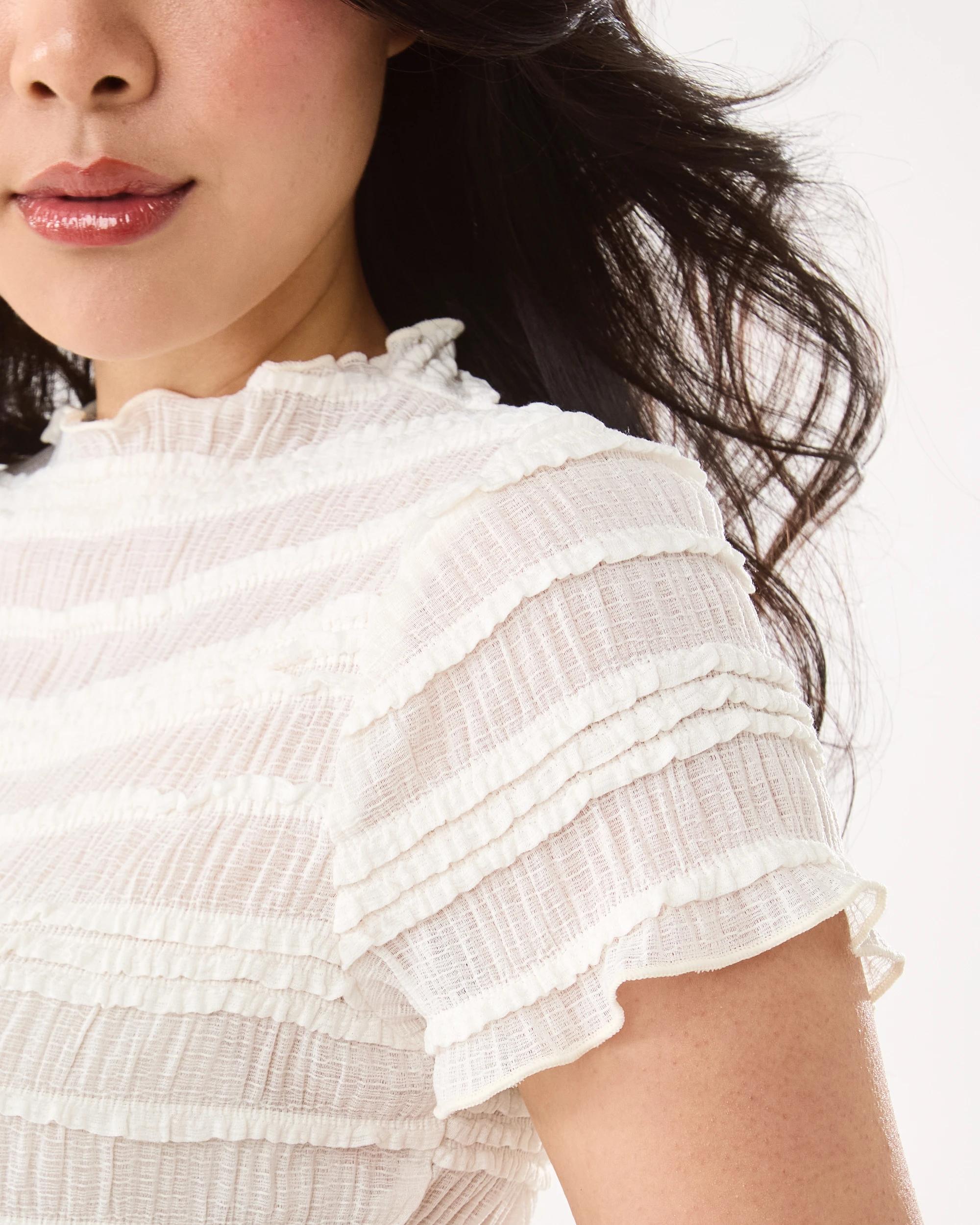 7 Short Sleeve Textured T-shirt Cld White, 7 of 8