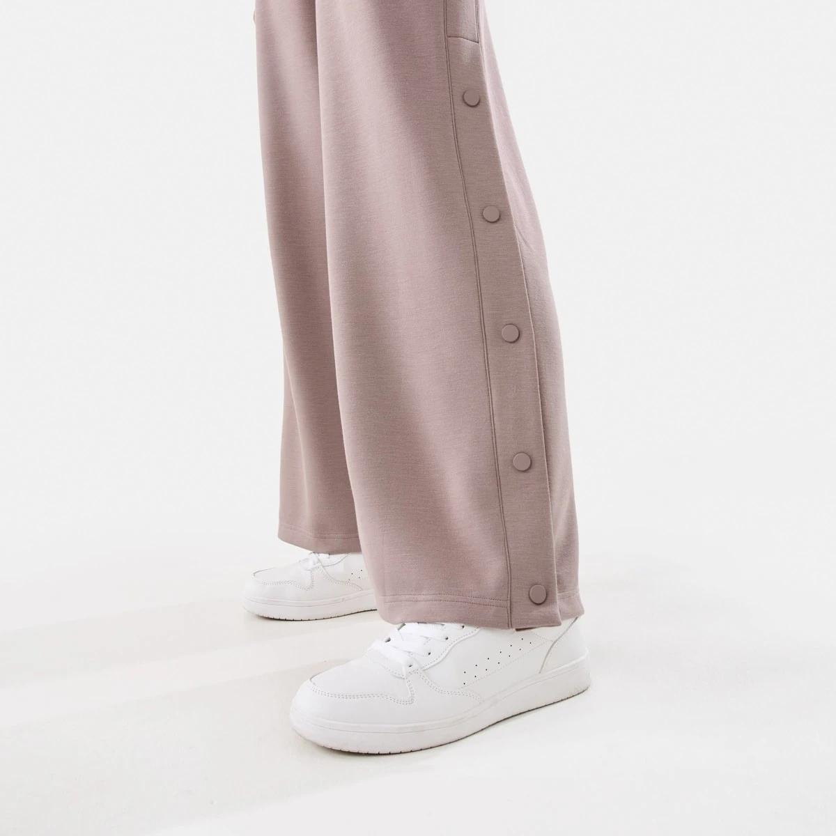 6 Active Womens Snap Trackpants Taupe Tawn, 6 of 10