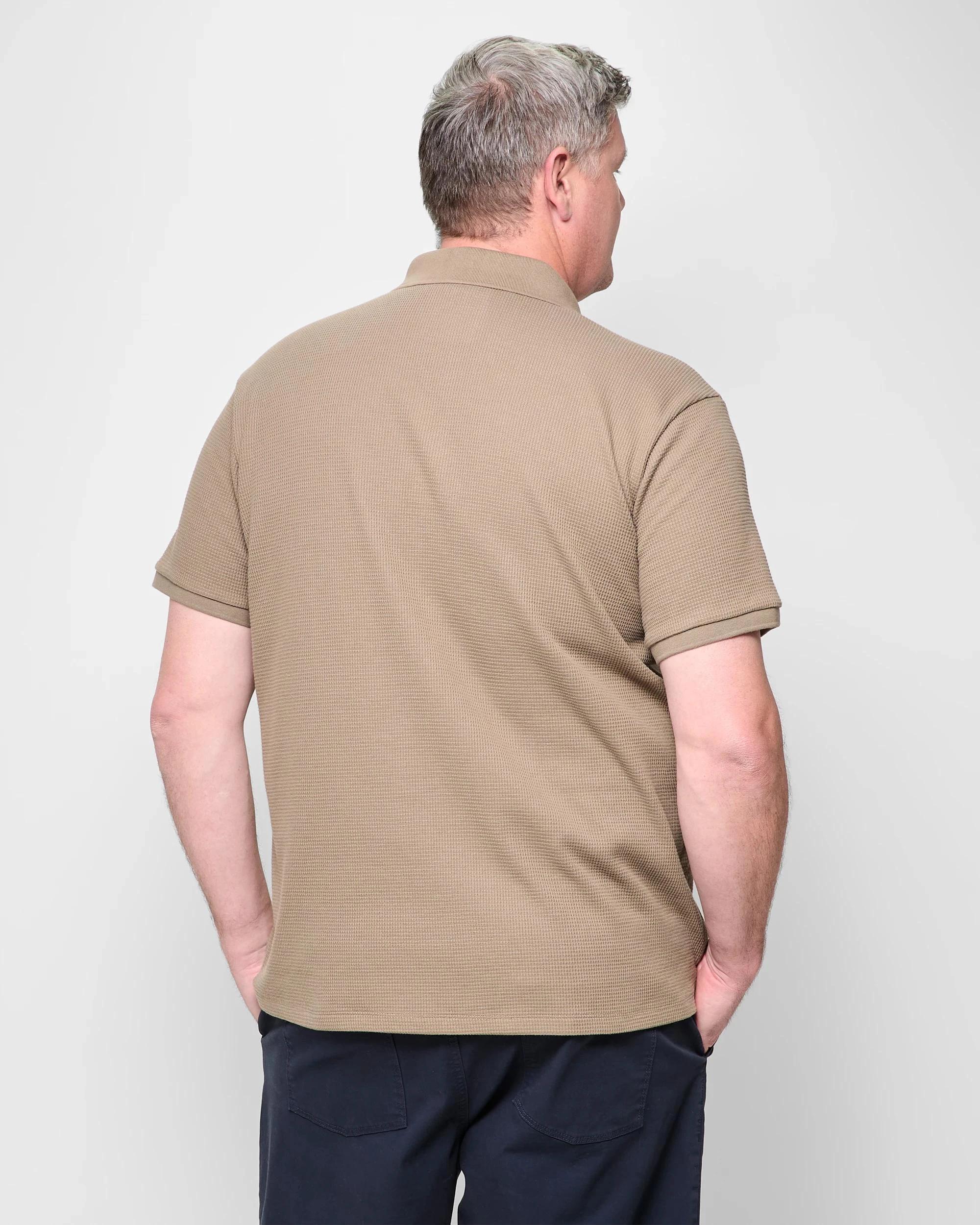 4 Target Plus Size Australian Cotton Blend Waffle Polo T-Shirt WALNUT, 4 of 5