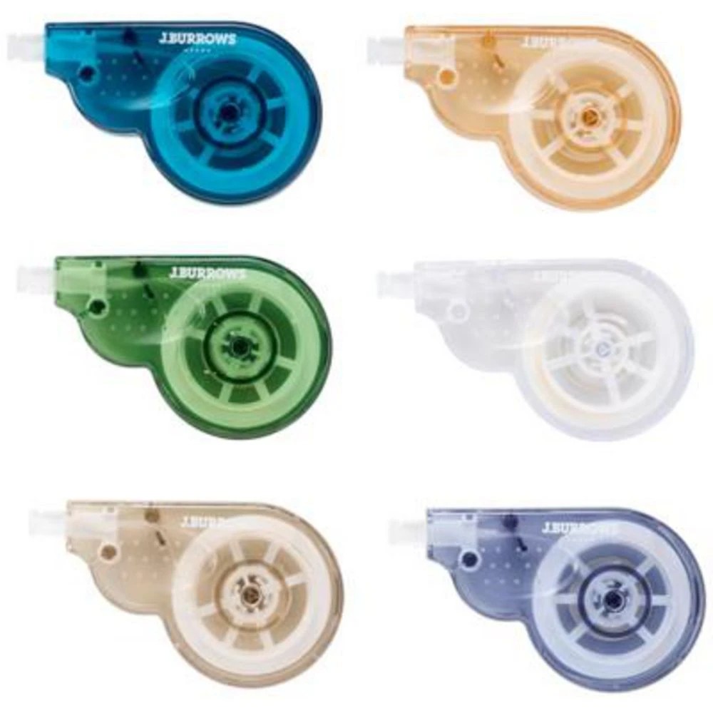 3 J.Burrows Precise Correction Tape 4mm x 8m Assorted 6 Pack, 3 of 3