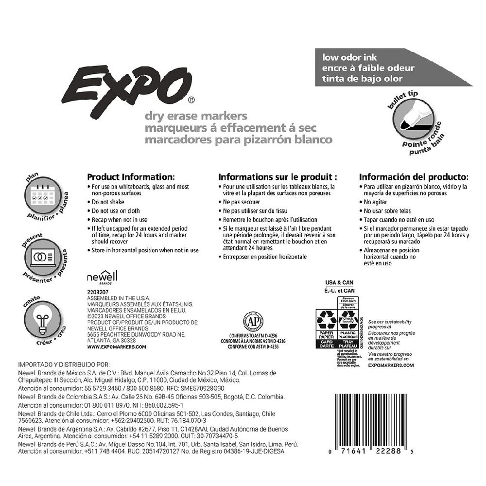 6 Expo Whiteboard Markers Bullet Tip 16 Pack Assorted, 6 of 10