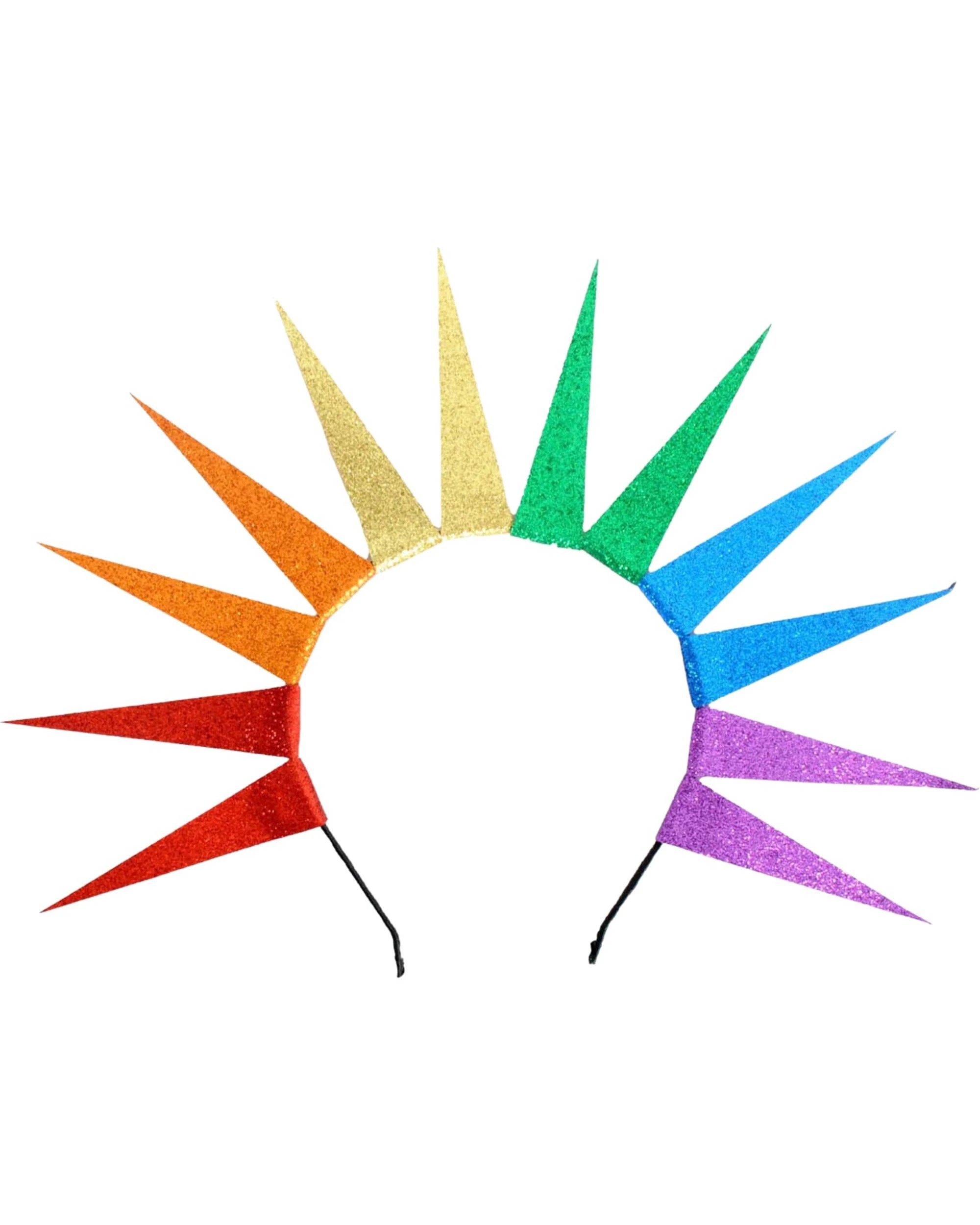 1 Partyrama Rainbow Spiked Halo Headband - One Size - Multi, 1 of 3