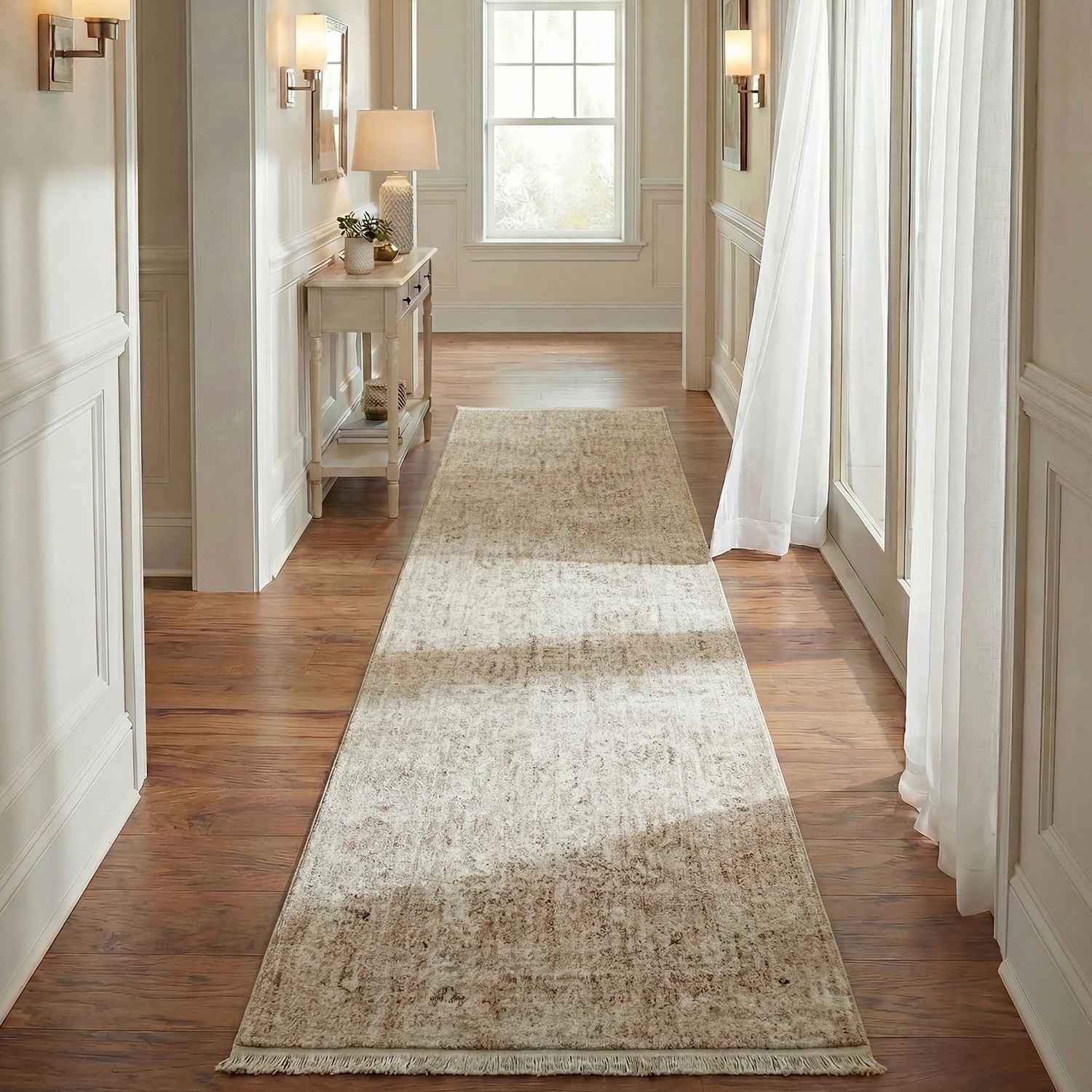 1 Common Ground Rugs Aegean Della 300x80cm - Medium Runner Power Loomed Rug - Natural, 1 of 9