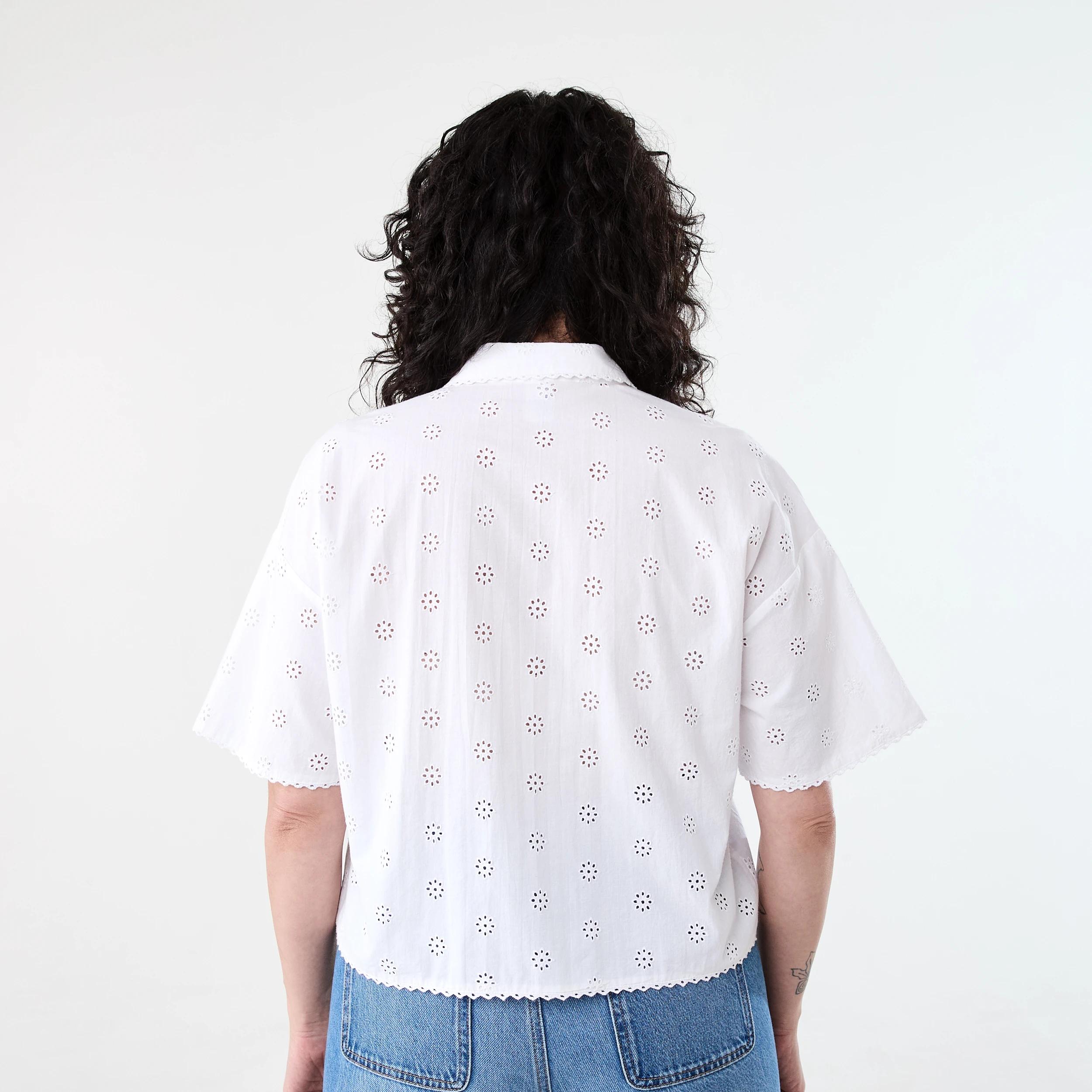 3 Short Sleeve Broderie Shirt White, 3 of 7