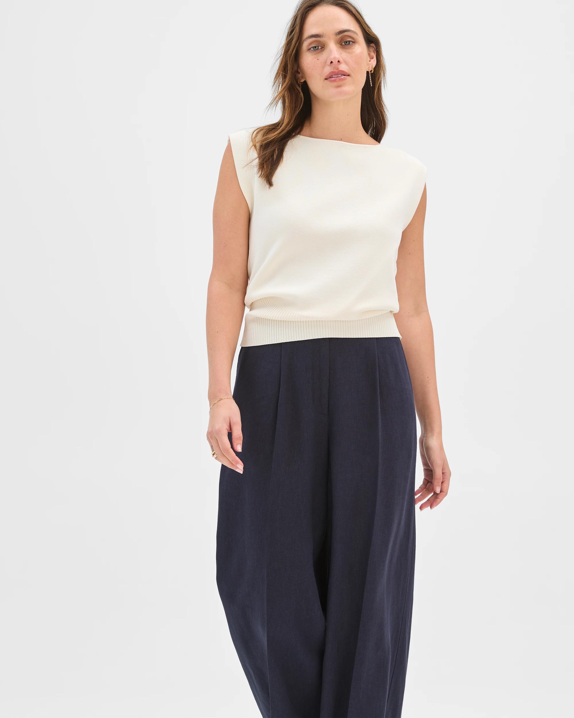 4 Preview Tailored Wide Leg Pants INK NAVY, 4 of 7