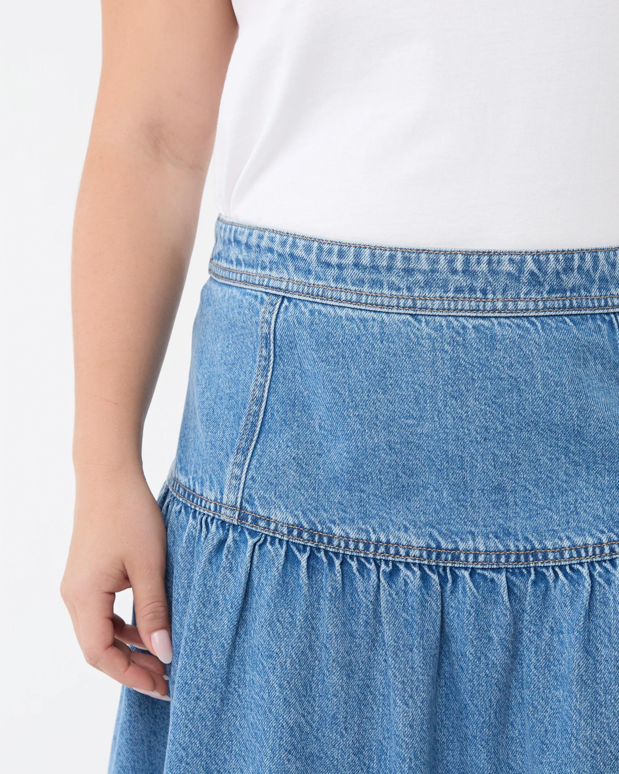 4 Denim Yoke Maxi Skirt Mid Wash, 4 of 5