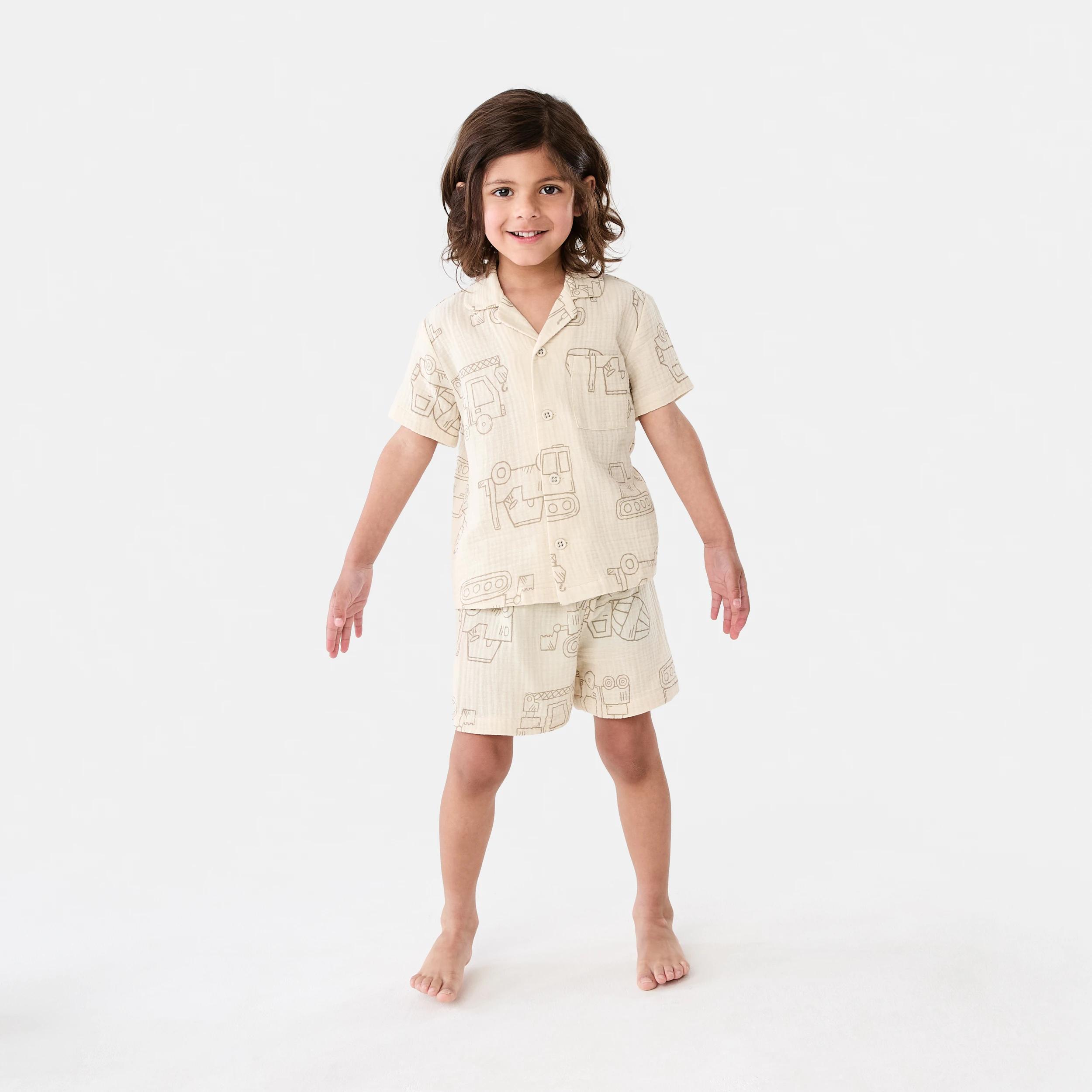 7 Short Sleeve Woven Pyjama Set LINE BUILDERS BRAZILIAN SAND, 7 of 10