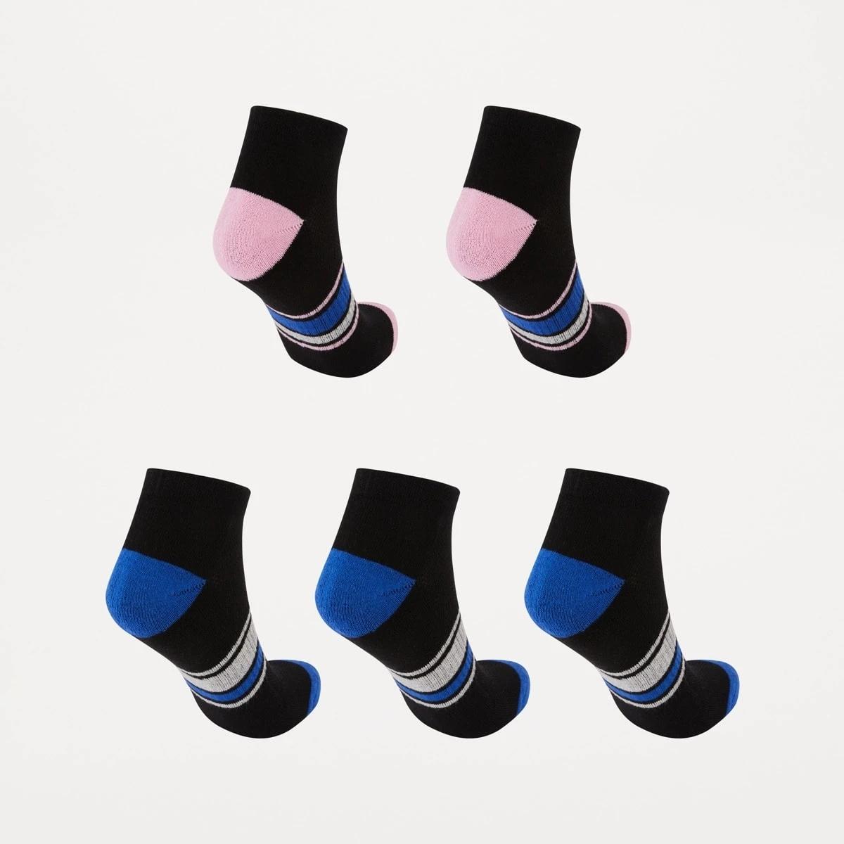 2 5 Pack Active Anklet Socks with Arch Support BLUE, BLACK, 2 of 3