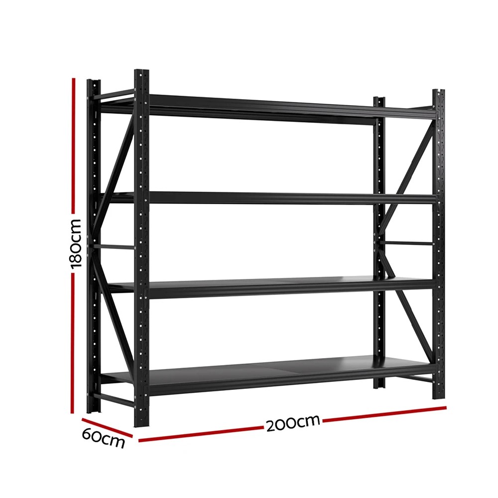2 Giantz 2Mx1.8M Garage Shelving Warehouse Rack Pallet Racking Storage Shelf - Black, 2 of 6