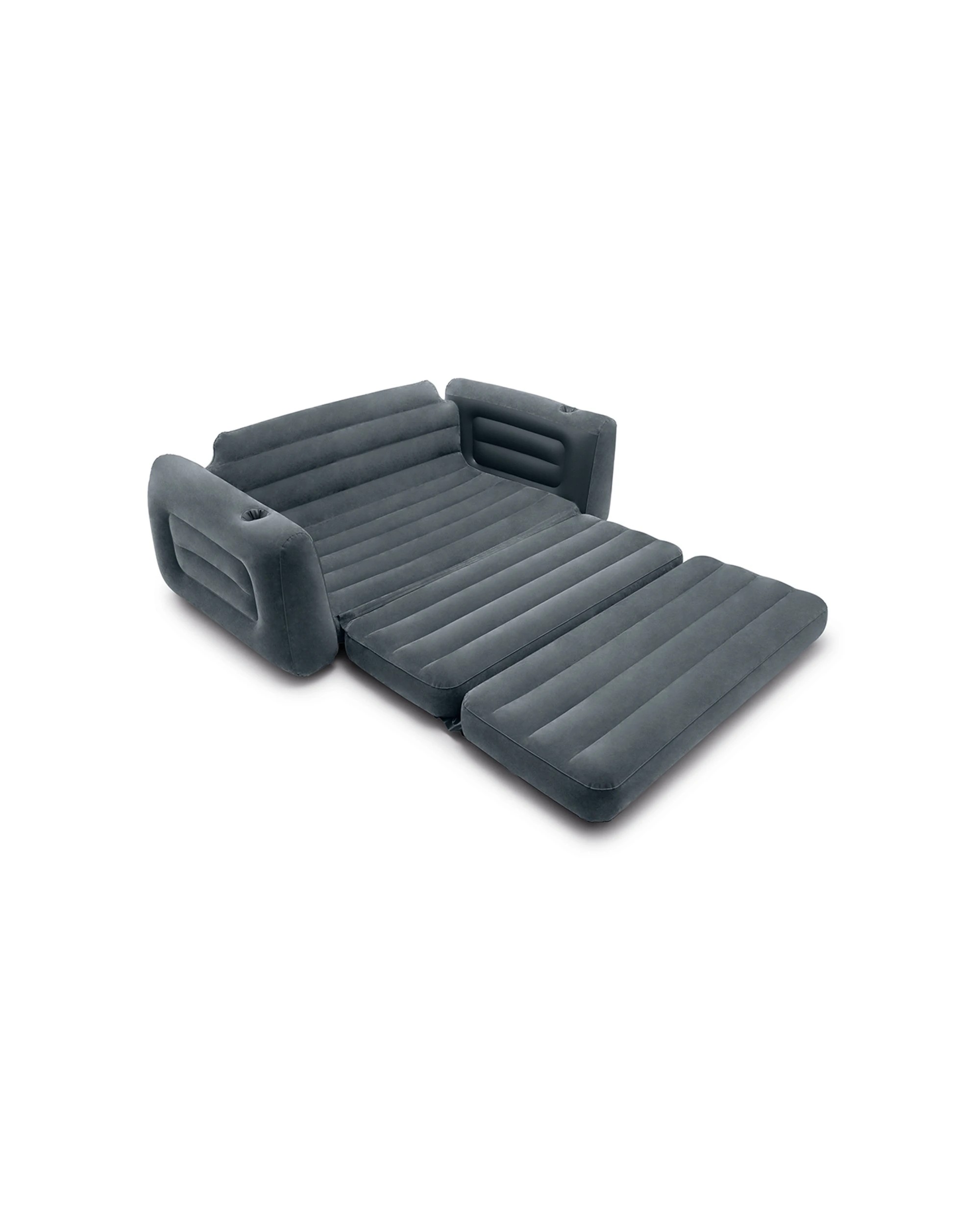 2 Intex Inflatable 203 X224x 66cm Pull Out Air Couch/sofa Bed W/drink Holder Grey
 - Grey, 2 of 3
